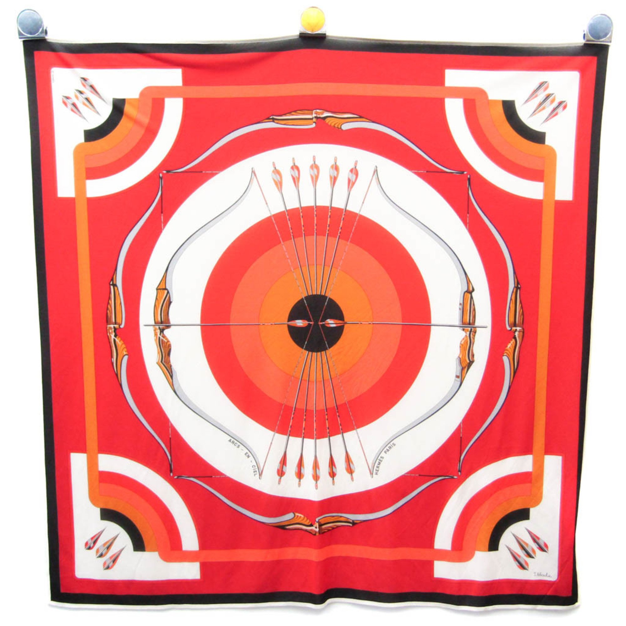 Other - エルメス(Hermes) カレ ARCS EN CIEL レディース シルク スカーフ オレンジ,レッド【中古】