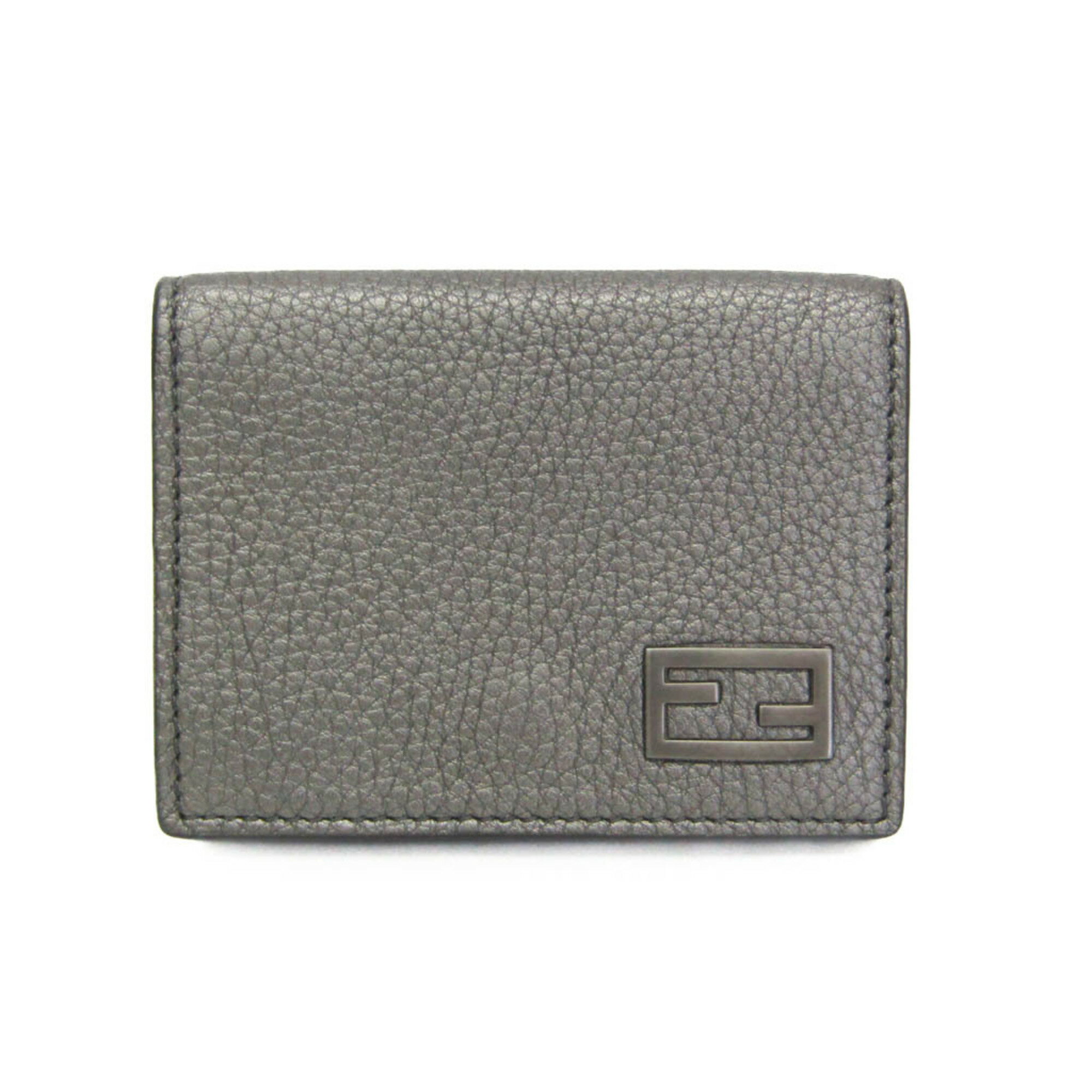Rakuten - フェンディ(Fendi) FF 7M0280 メンズ,レディース レザー 財布（三つ折り） メタリックグレー【中古】