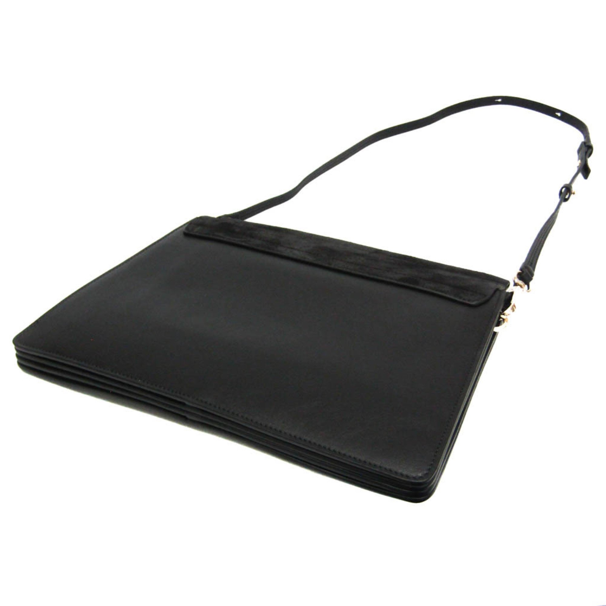 クロエ(Chloé) フェイ ミディアム レディース レザー,スエード ショルダーバッグ ブラック【中古】