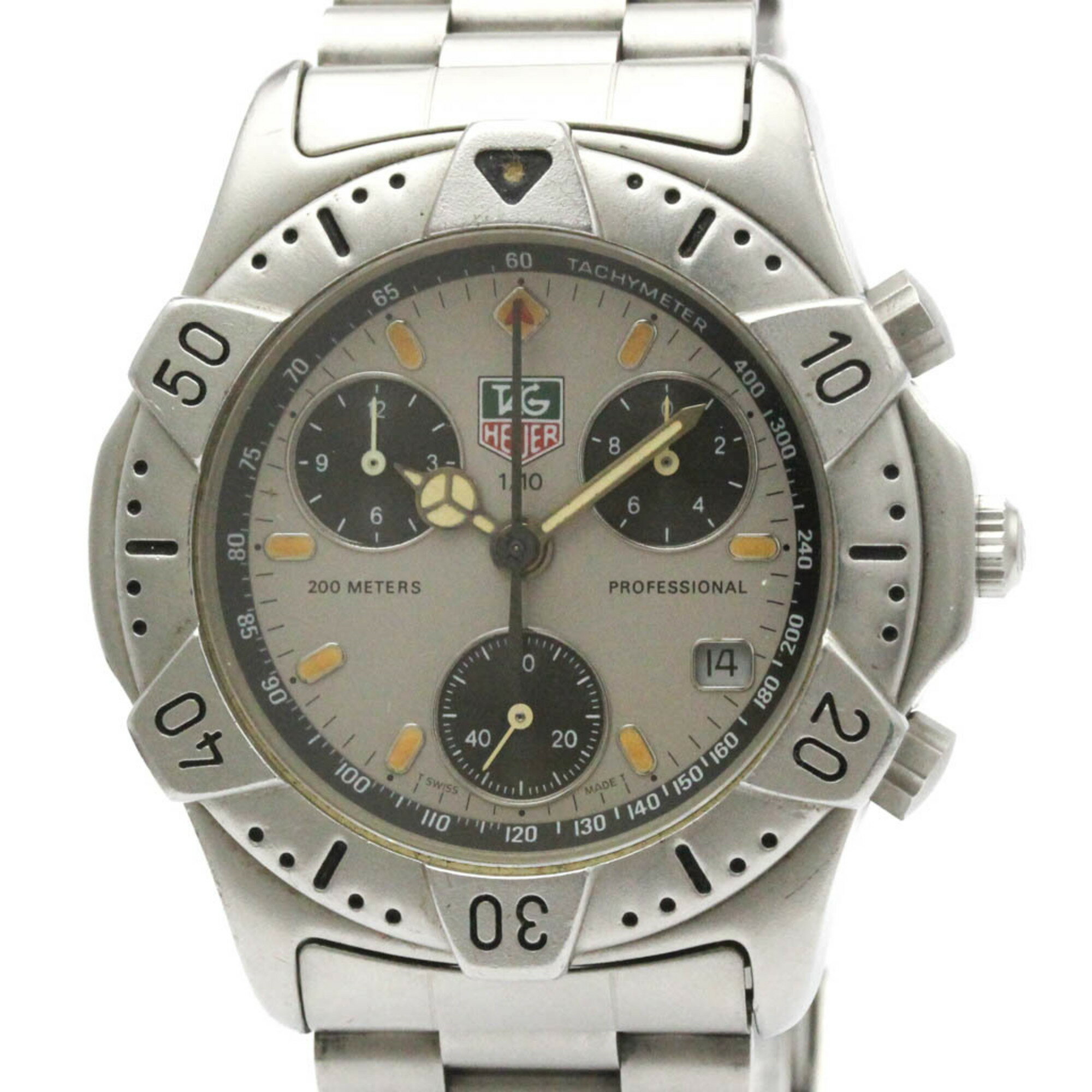 タグホイヤー (TAG HEUER) プロフェッショナル 200M クロノグラフ ステンレススチール クォーツ メンズ 時計 540.206【中古】