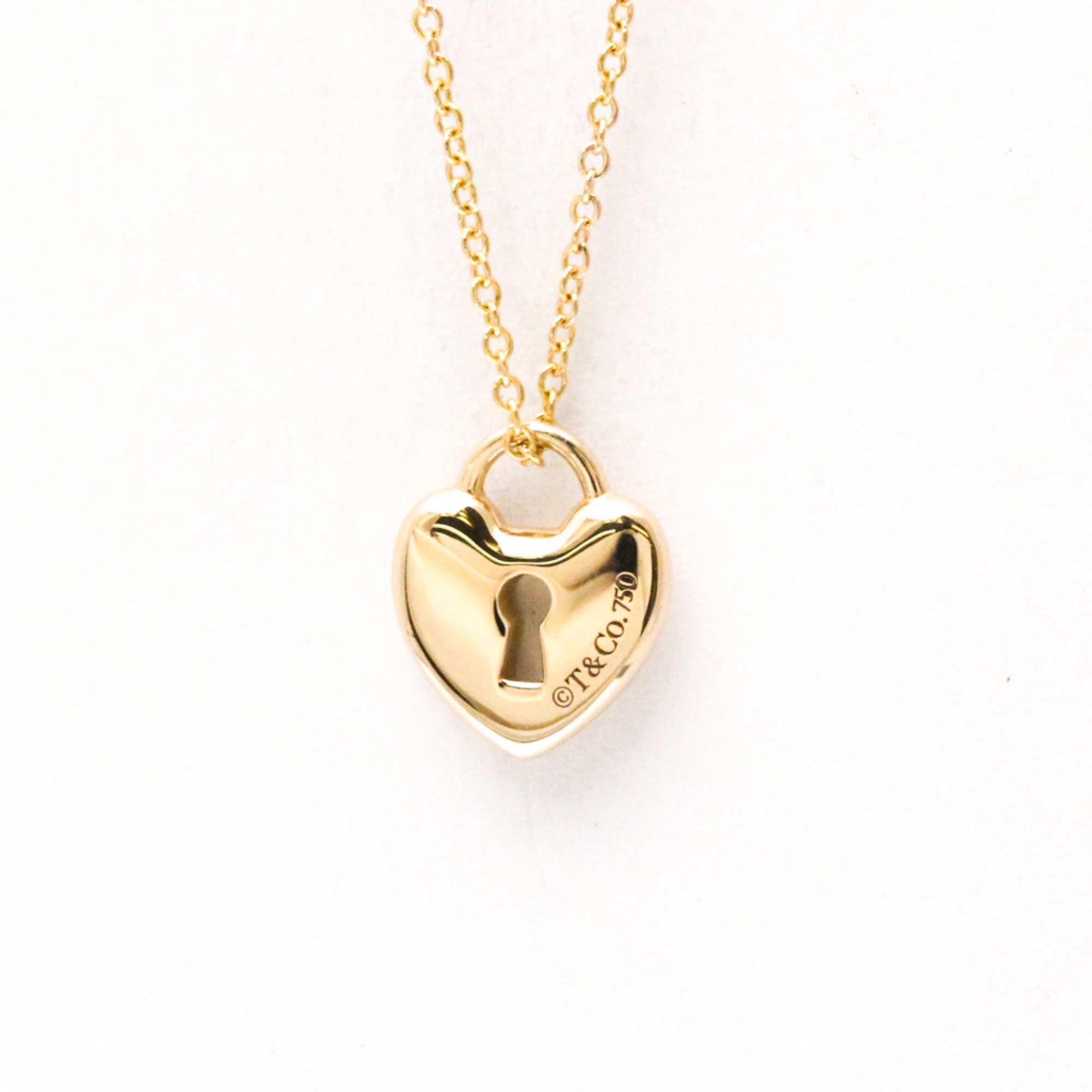 ティファニー(Tiffany) K18ピンクゴールド(K18PG) 無し メンズ,レディース ファッション ペンダントネックレス (ピンクゴールド(PG)) ハートロックキー ネックレス【中古】