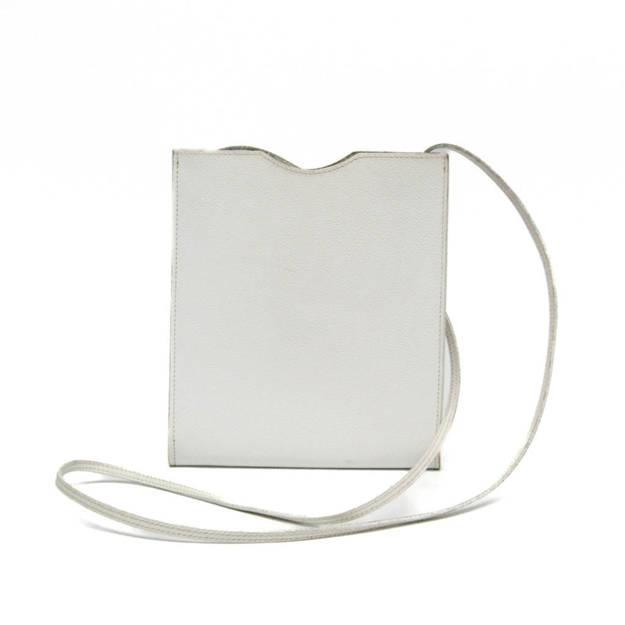 エルメス(Hermes) オニメトゥ メンズ,レディース シェーブル ショルダーバッグ ホワイト【中古】