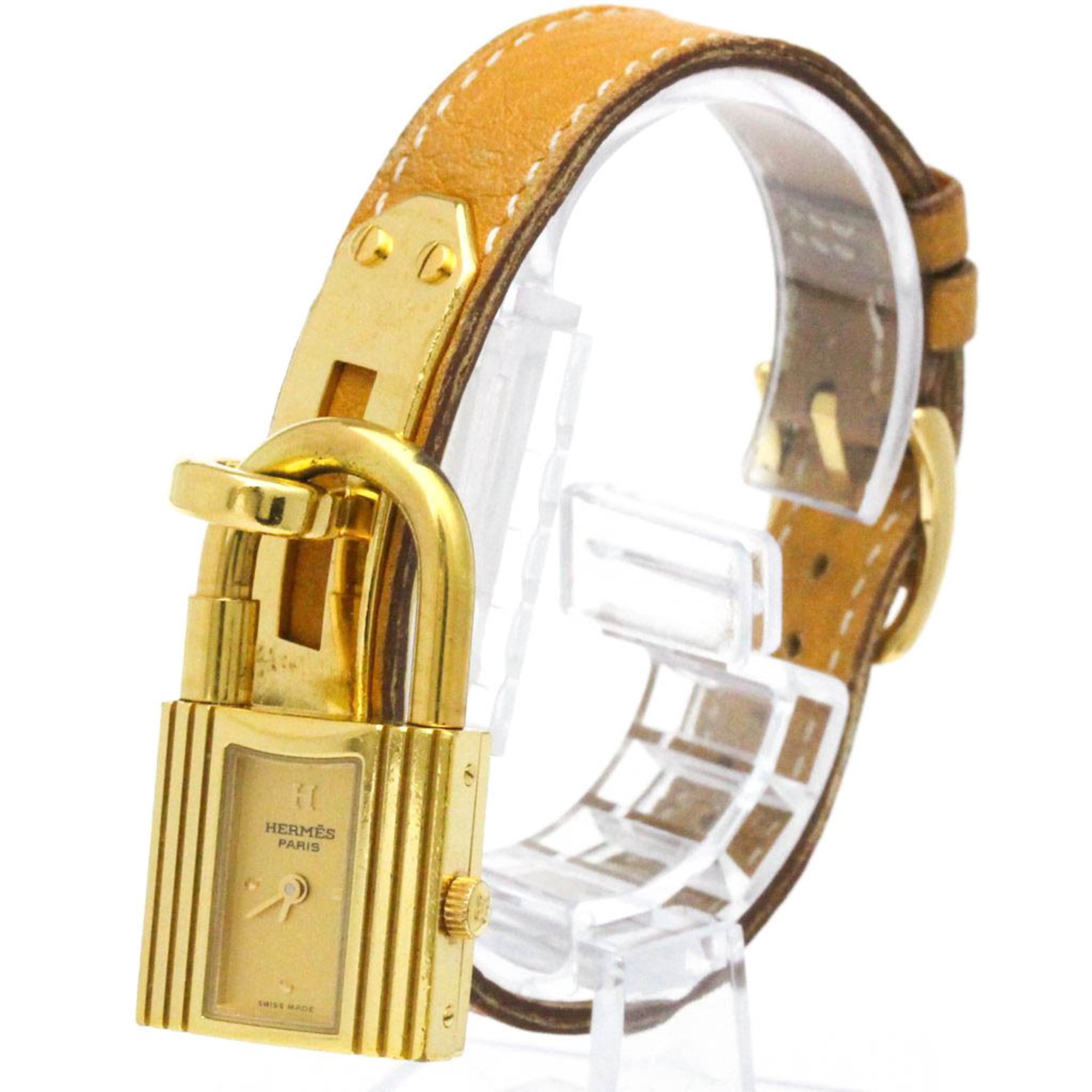 エルメス (HERMES) ケリーウォッチ ゴールドプレート レザー クォーツ レディース 時計【中古】