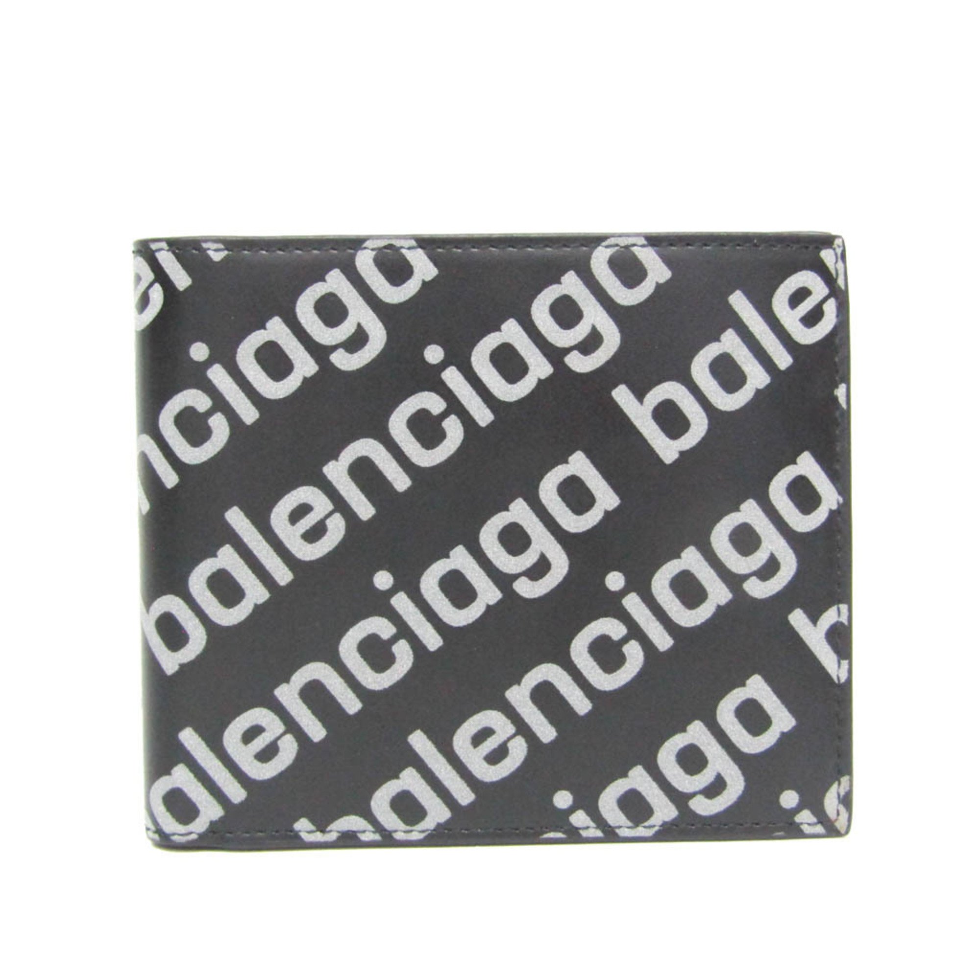 Rakuten - バレンシアガ(Balenciaga) CASH SQUARE FOLD WALLET 594549 レディース,メンズ カーフスキン 札入れ（二つ折り） ブラック【中古】