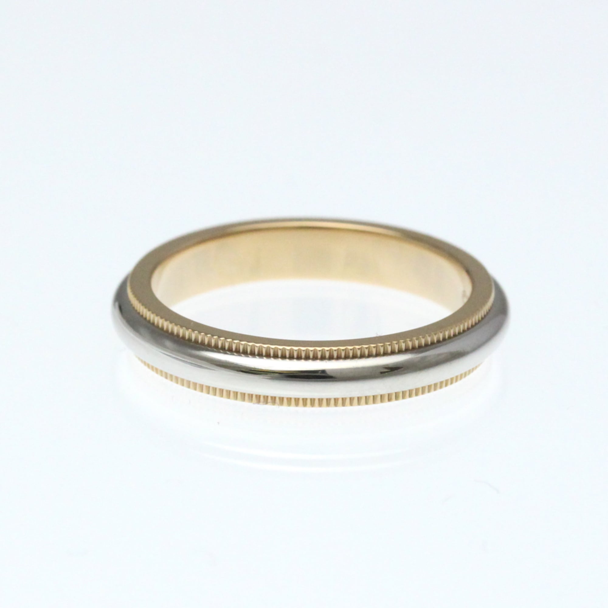 ティファニー(Tiffany) ミルグレインバンド リング K18ピンクゴールド(K18PG),プラチナ ファッション 無し バンドリング シルバー,ピンクゴールド(PG)【中古】