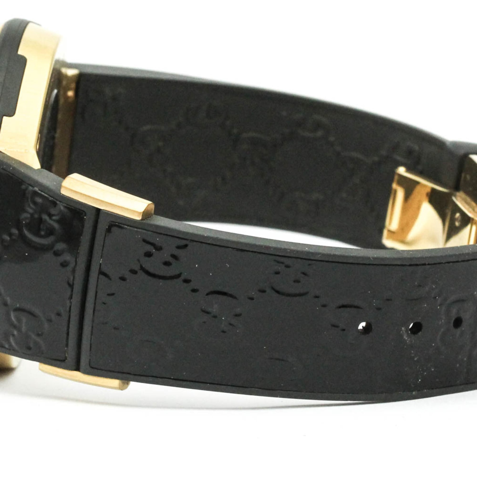 グッチ (GUCCI) アイグッチ ラテングラミー スペシャルエディション ゴールドプレート ラバー クォーツ メンズ 時計 YA114102【中古】