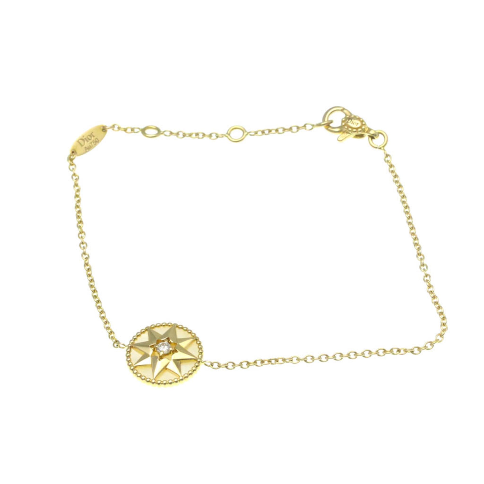 クリスチャン・ディオール(Christian Dior) ローズデヴァン ブレスレット K18イエローゴールド(K18YG) マザーオブパール チャームブレスレット ゴールド【中古】