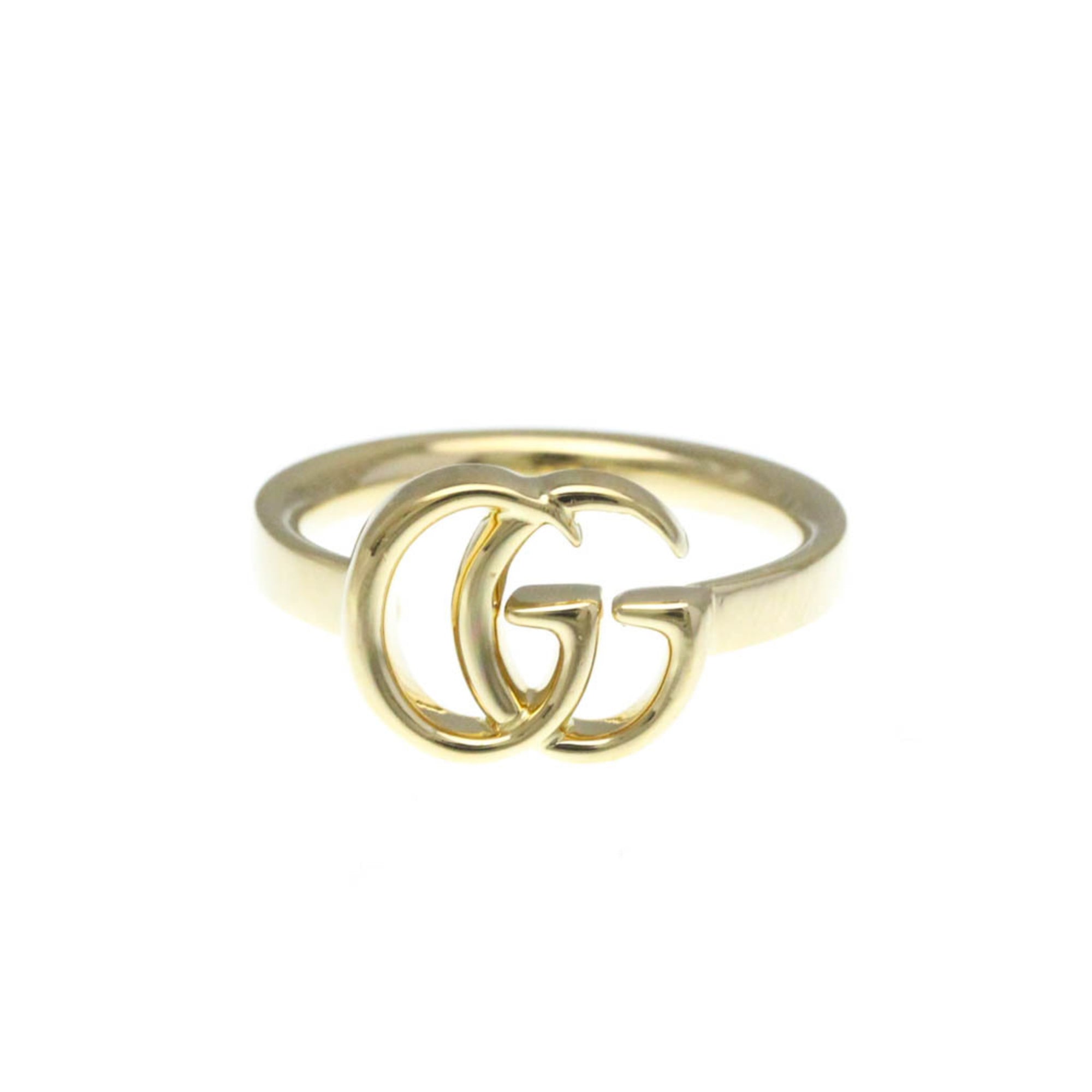 グッチ(Gucci) ダブルG リング K18イエローゴールド(K18YG) ファッション 無し バンドリング ゴールド【中古】