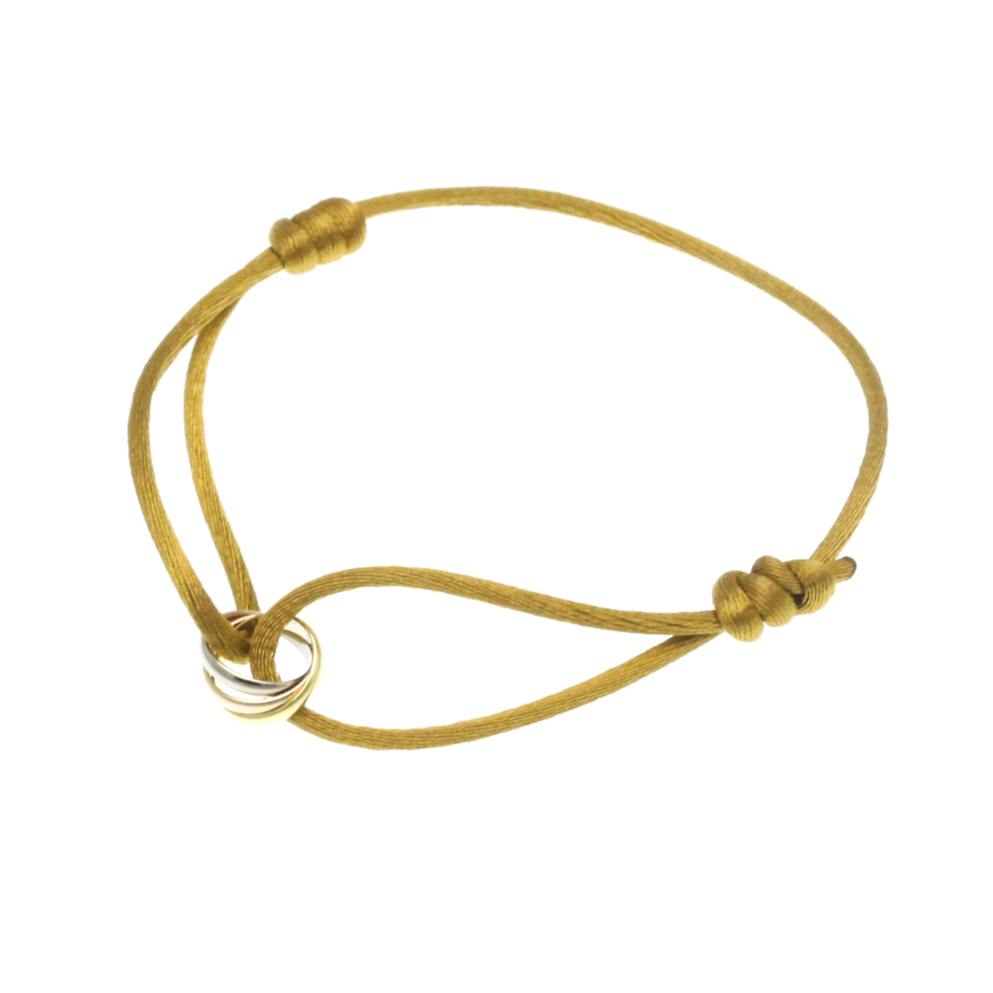 カルティエ(Cartier) トリニティ コード ブレスレット K18イエローゴールド(K18YG),K18ピンクゴールド(K18PG),K18ホワイトゴールド(K18WG),コットン 無し チャームブレスレット【中古】