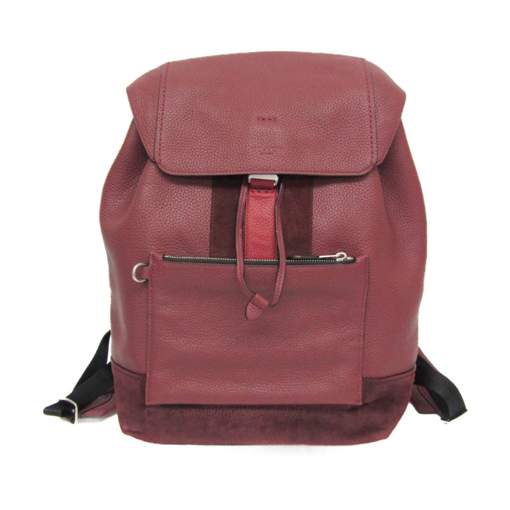 コーチ(Coach) マンハッタン 59039 メンズ レザー,スエード リュックサック ワイン【中古】