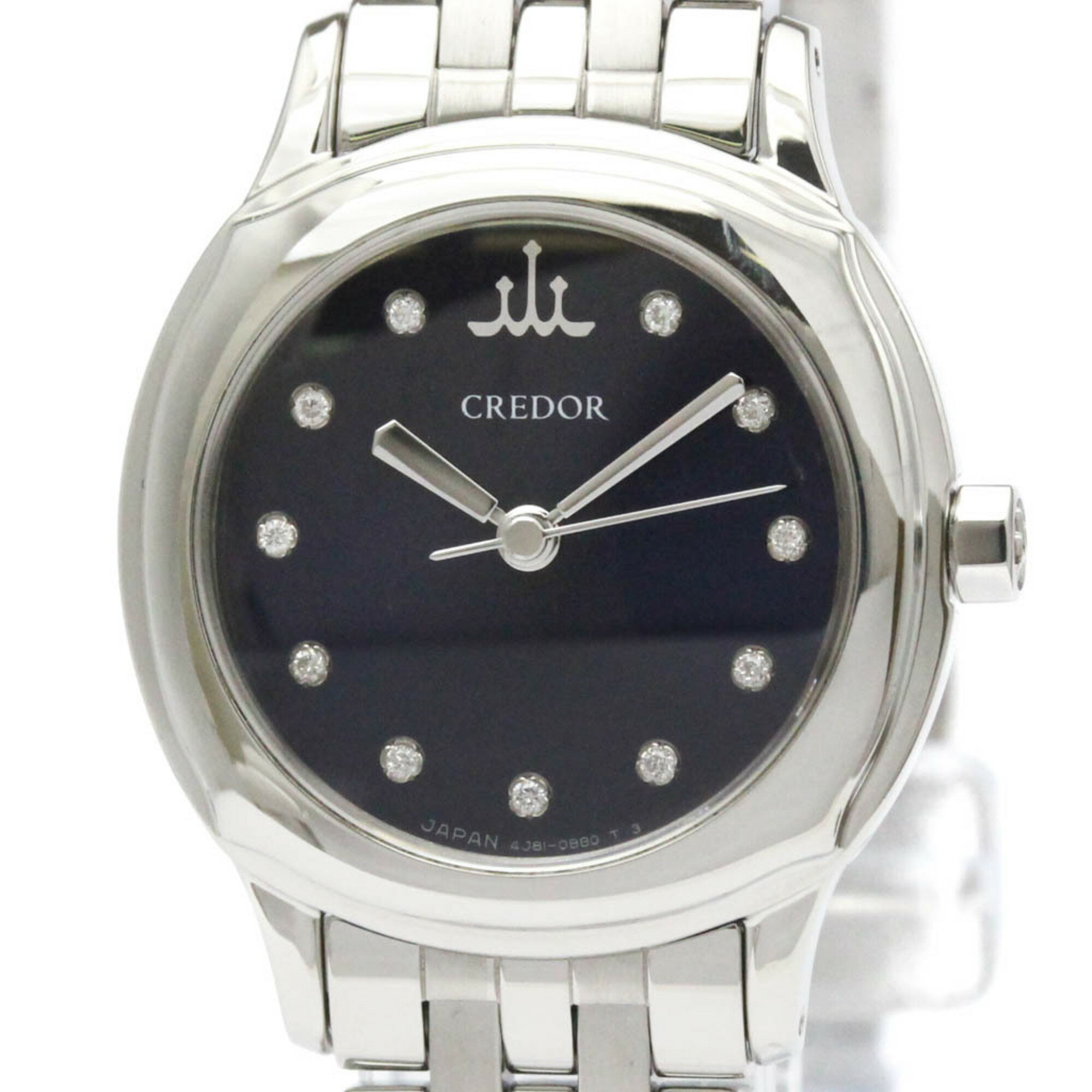 CREDOR - セイコー (SEIKO) クレドール ダイヤモンド ステンレススチール クォーツ レディース 時計 GSAS953(4J81-0AS0) (外装仕上げ済み)【中古】