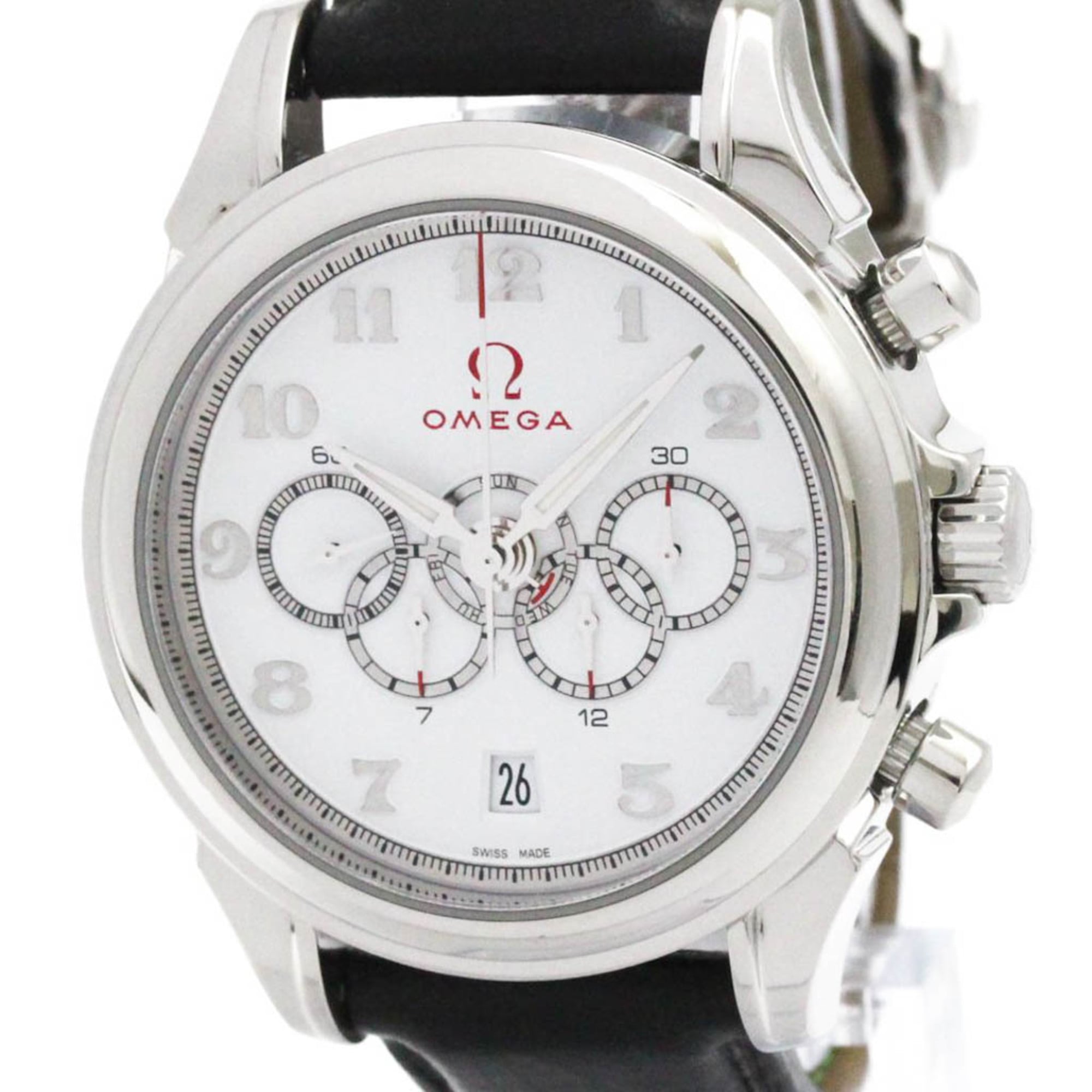 Rakuten - オメガ (OMEGA) デビル オリンピックコレクション 5カウンター ステンレススチール レザー 自動巻き メンズ 時計 422.13.41.52.04.001 (外装仕上げ済み)【中古】