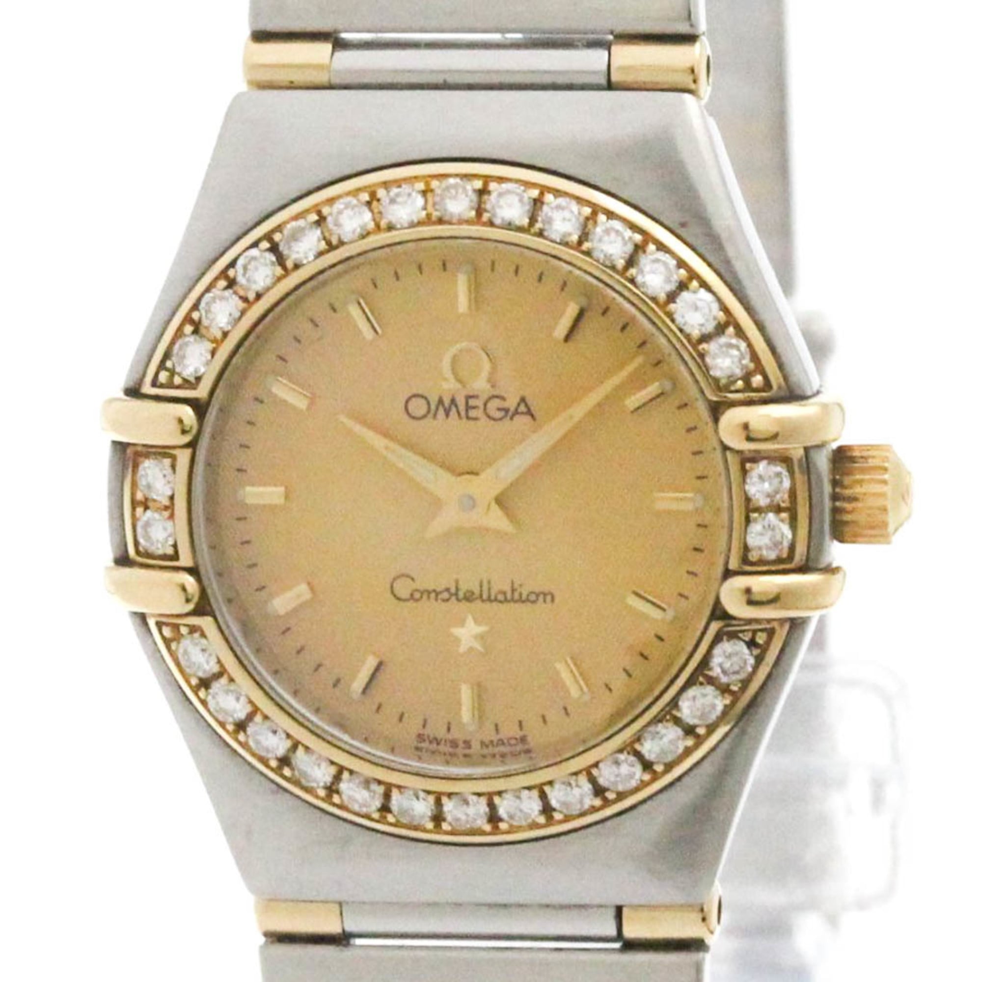 CARTIER - オメガ (OMEGA) コンステレーション ダイヤモンド K18 ゴールド ステンレススチール クォーツ レディース 時計 1367.10 (外装仕上げ済み)【中古】