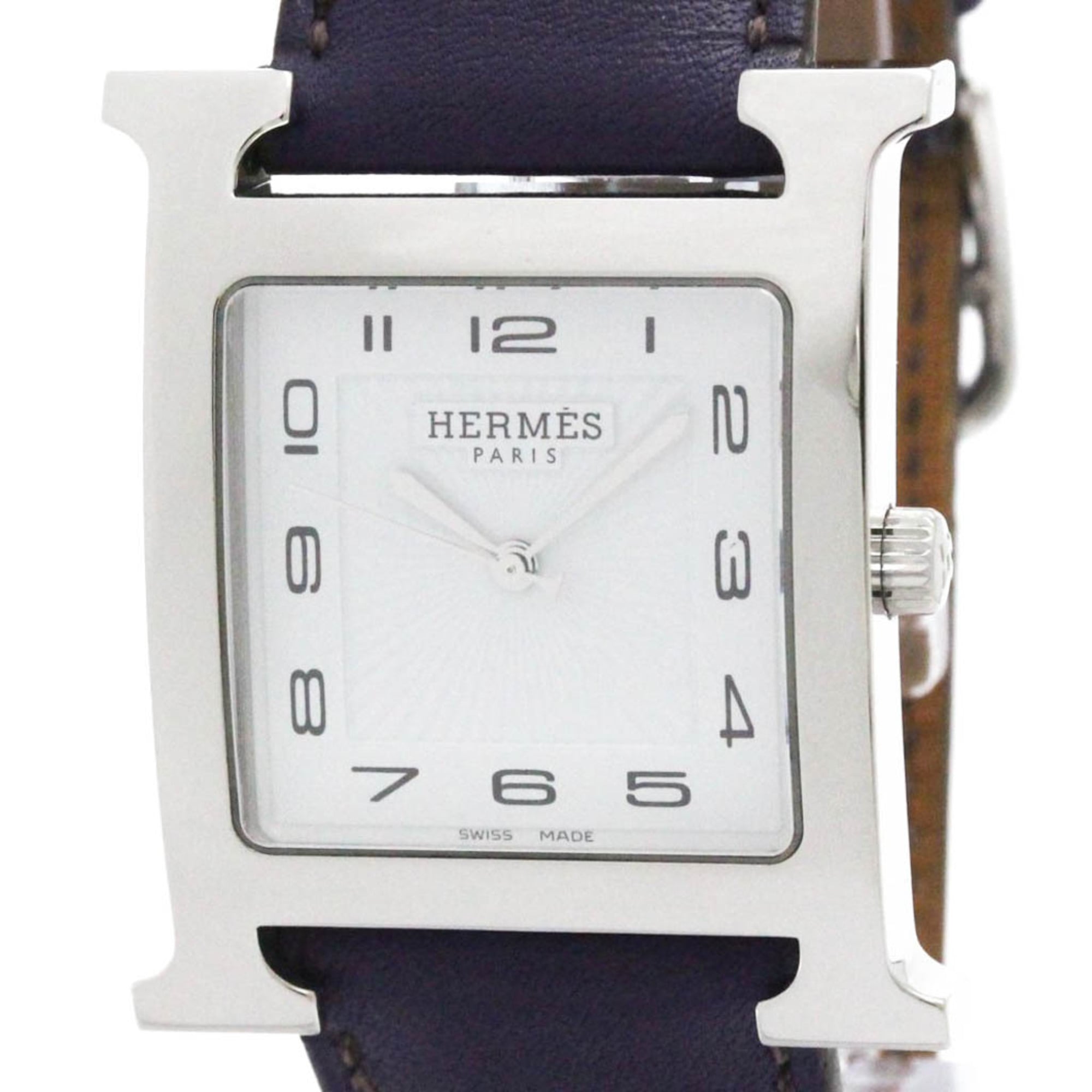 エルメス (HERMES) Hウォッチ ステンレススチール レザー クォーツ メンズ 時計 HH1.810 (外装仕上げ済み)【中古】