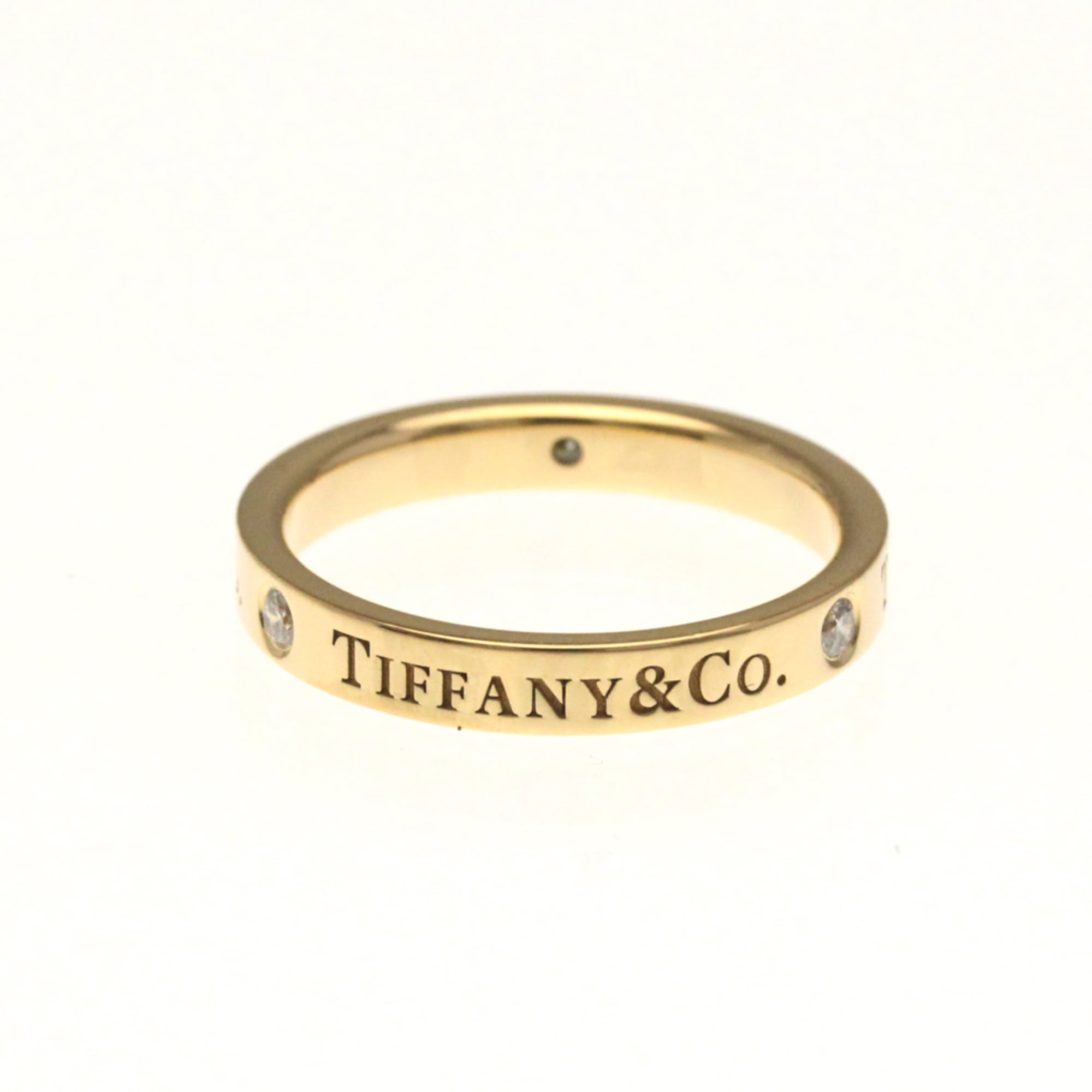 ティファニー(Tiffany) フラットバンドリング 3Pダイヤモンド K18ピンクゴールド(K18PG) ファッション ダイヤモンド バンドリング ピンクゴールド(PG)【中古】