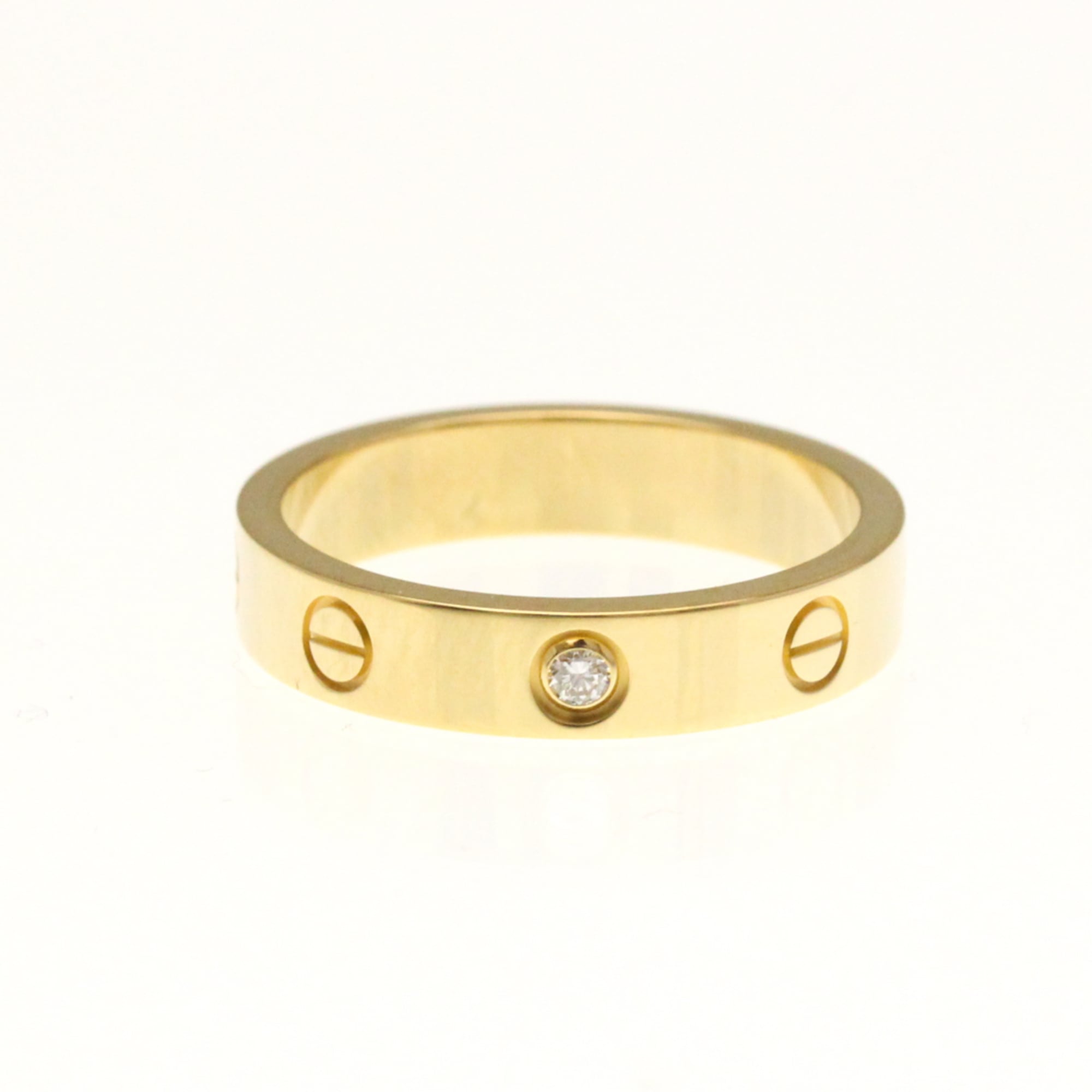 カルティエ(Cartier) ミニラブ リング 1P ダイヤモンド K18イエローゴールド(K18YG) ファッション ダイヤモンド バンドリング ゴールド【中古】
