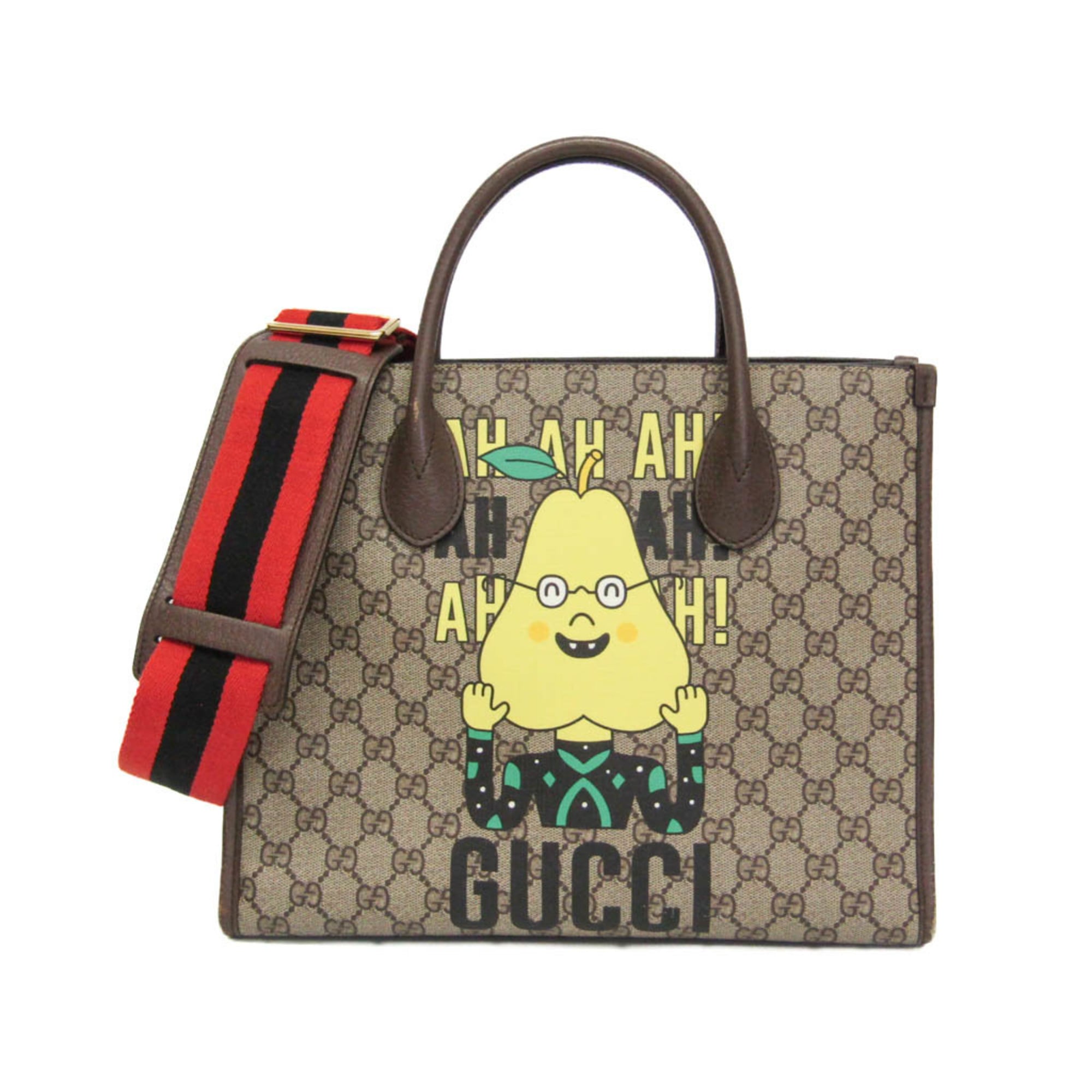 グッチ(Gucci) 703256 レディース,メンズ GGスプリーム ショルダーバッグ,トートバッグ ブラウン【中古】