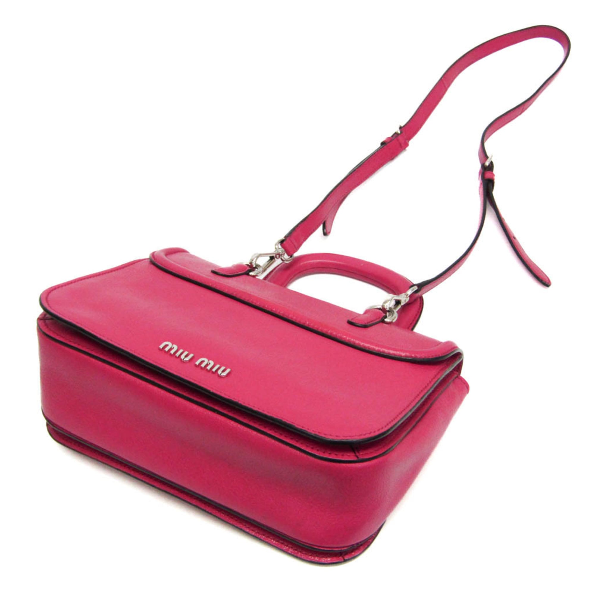 ミュウミュウ(Miu Miu) マドラス MADRAS RN1068 レディース レザー ハンドバッグ,ショルダーバッグ ピンク【中古】