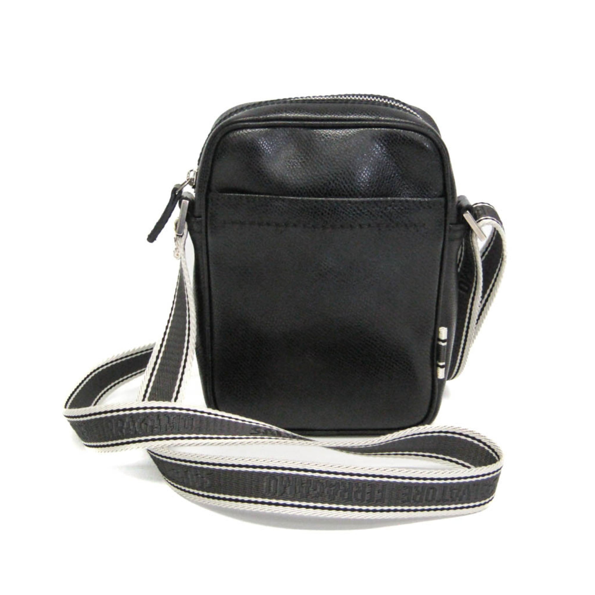 Rakuten - サルヴァトーレ・フェラガモ(Salvatore Ferragamo) FZ-24 8810 メンズ,レディース レザー ショルダーバッグ ブラック【中古】