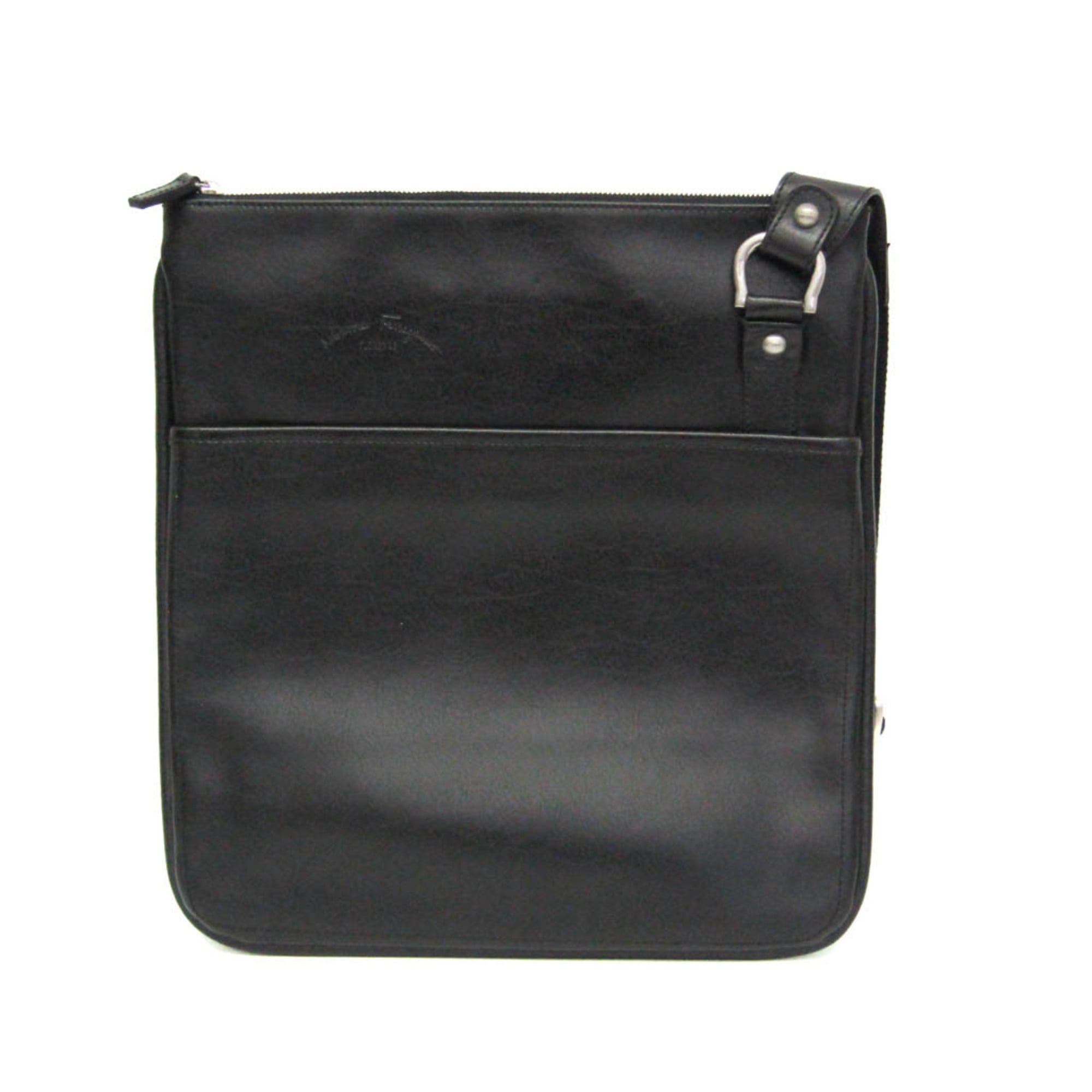 Rakuten - サルヴァトーレ・フェラガモ(Salvatore Ferragamo) AU-24 6017 メンズ レザー ショルダーバッグ ブラック【中古】
