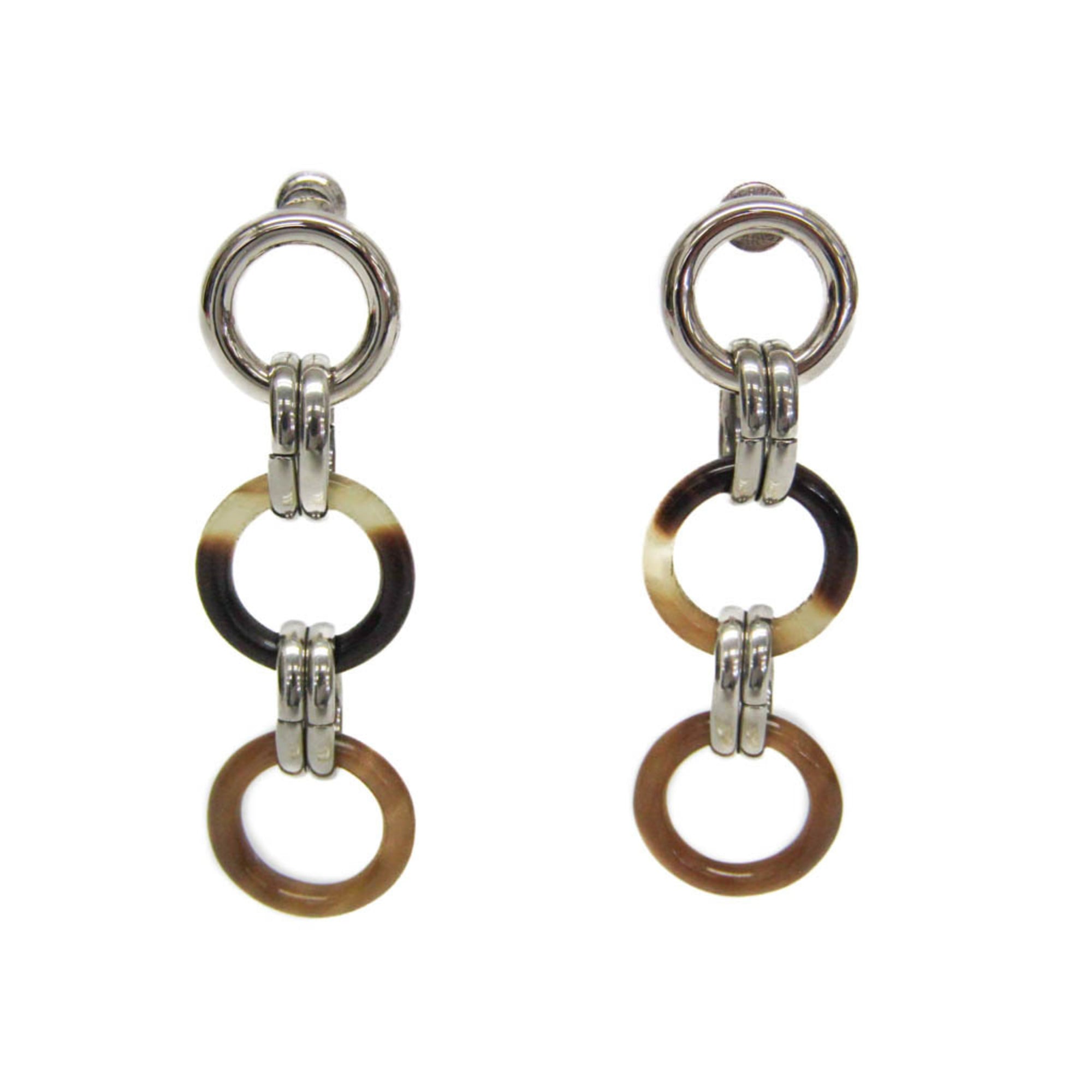 エルメス(Hermes) バッファローホーン,メタル スタッドピアス シルバー,ベージュ【中古】