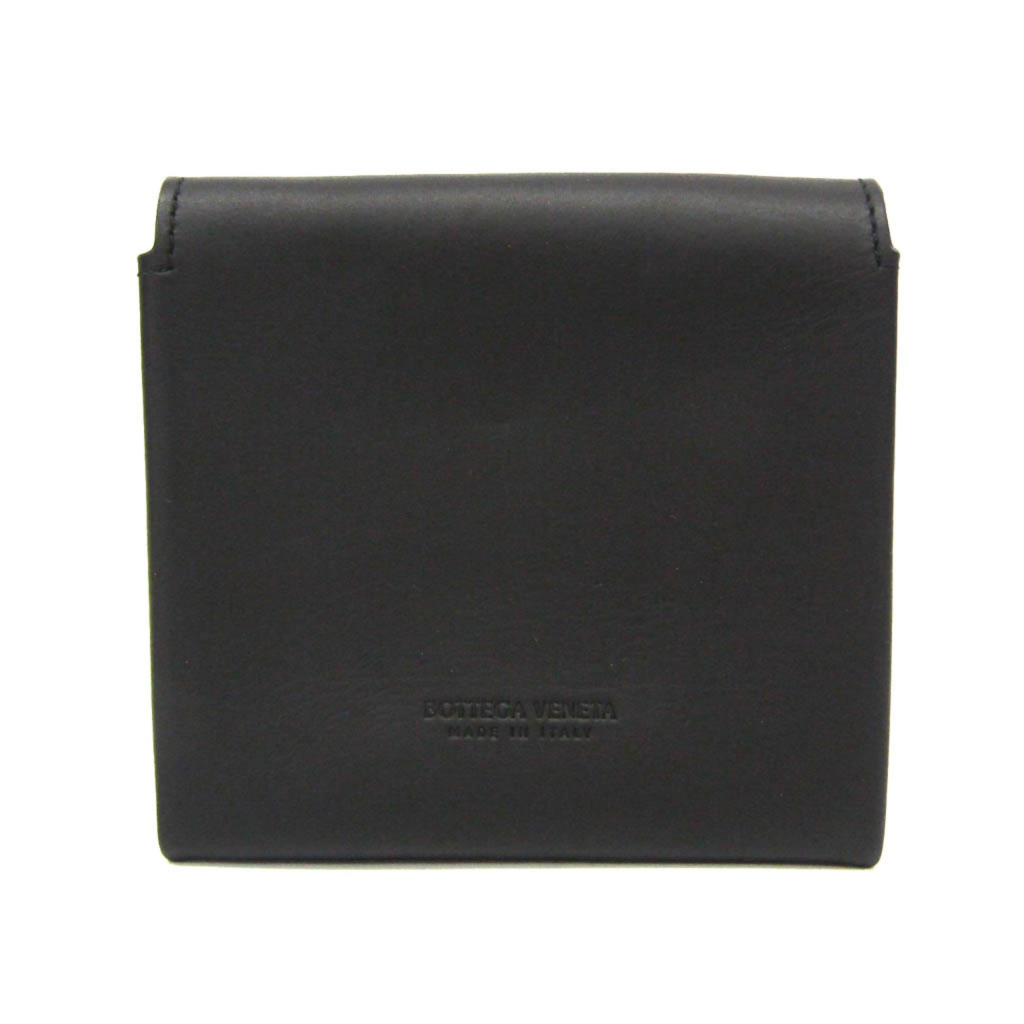 ボッテガ・ヴェネタ(Bottega Veneta) 593299 メンズ,レディース レザー,スエード 財布（二つ折り） ブラック,ブルー【中古】