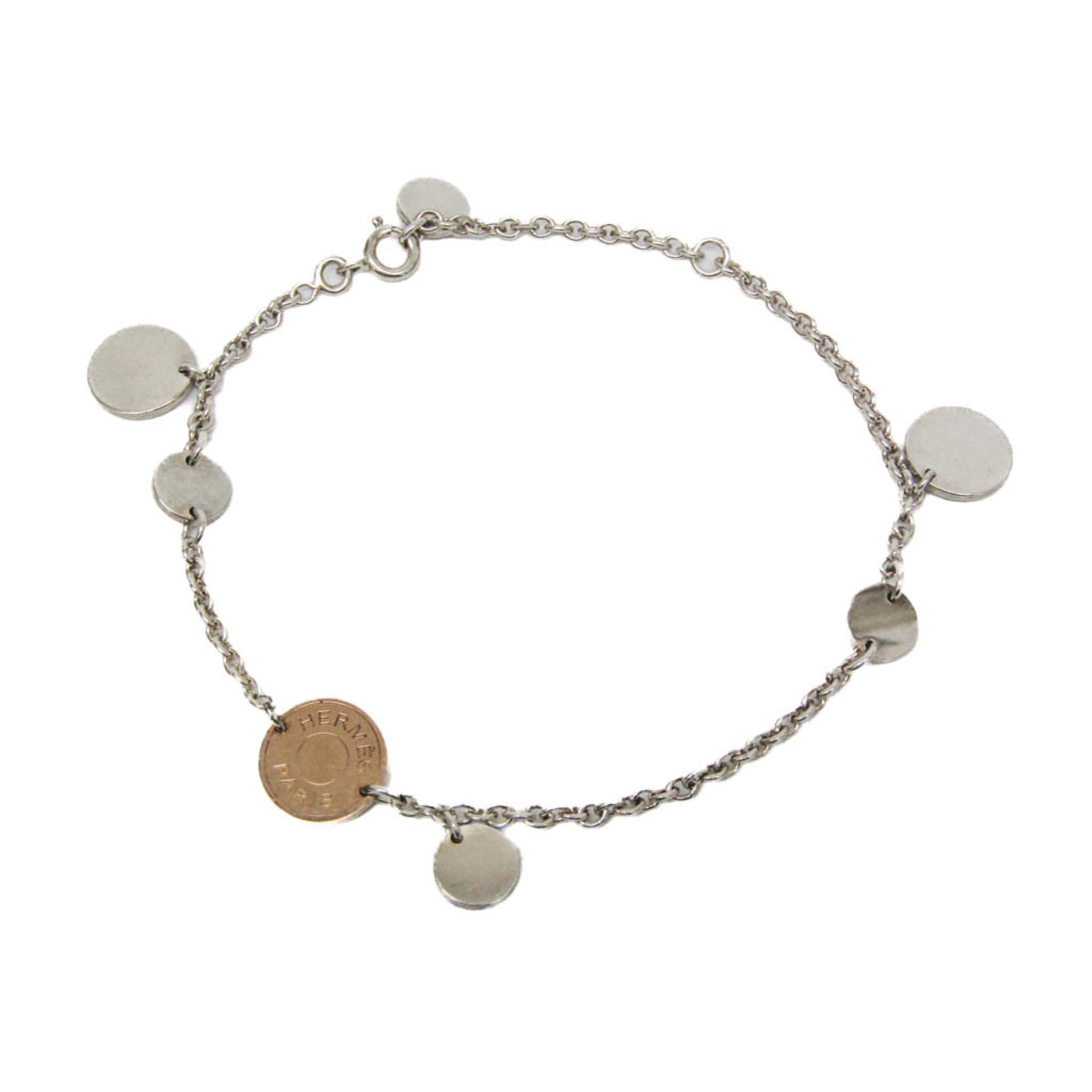 エルメス(Hermes) エクスリブリス K18ピンクゴールド(K18PG),シルバー925 チャームブレスレット シルバー,ピンクゴールド(PG)【中古】