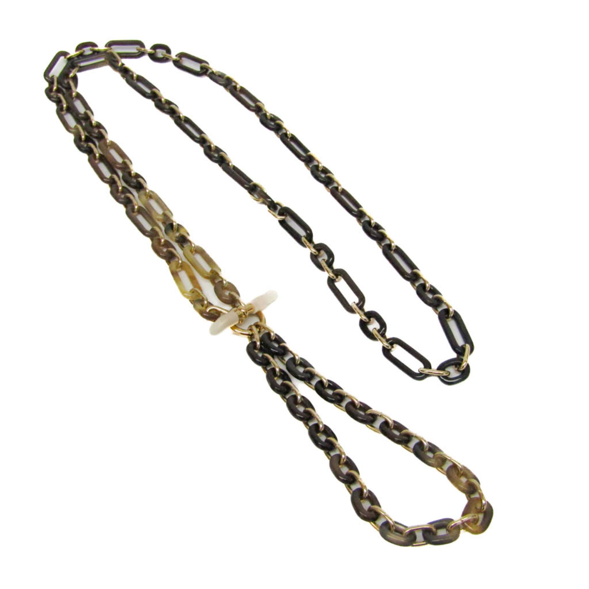 エルメス(Hermes) バッファローホーン,メタル レディース ファッション ペンダントネックレス (ゴールド,ブラウン) レジーユ ロングネックレス【中古】