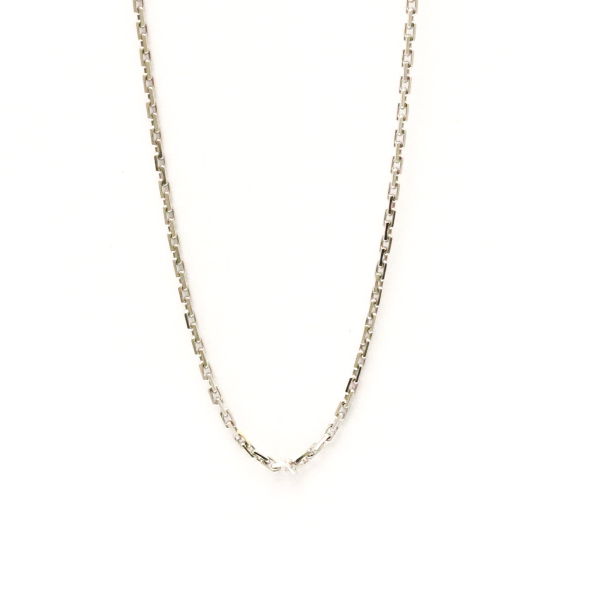 カルティエ(Cartier) K18ホワイトゴールド(K18WG) 無し メンズ,レディース ファッション ネックレスチェーン (シルバー) チェーンネックレス【中古】