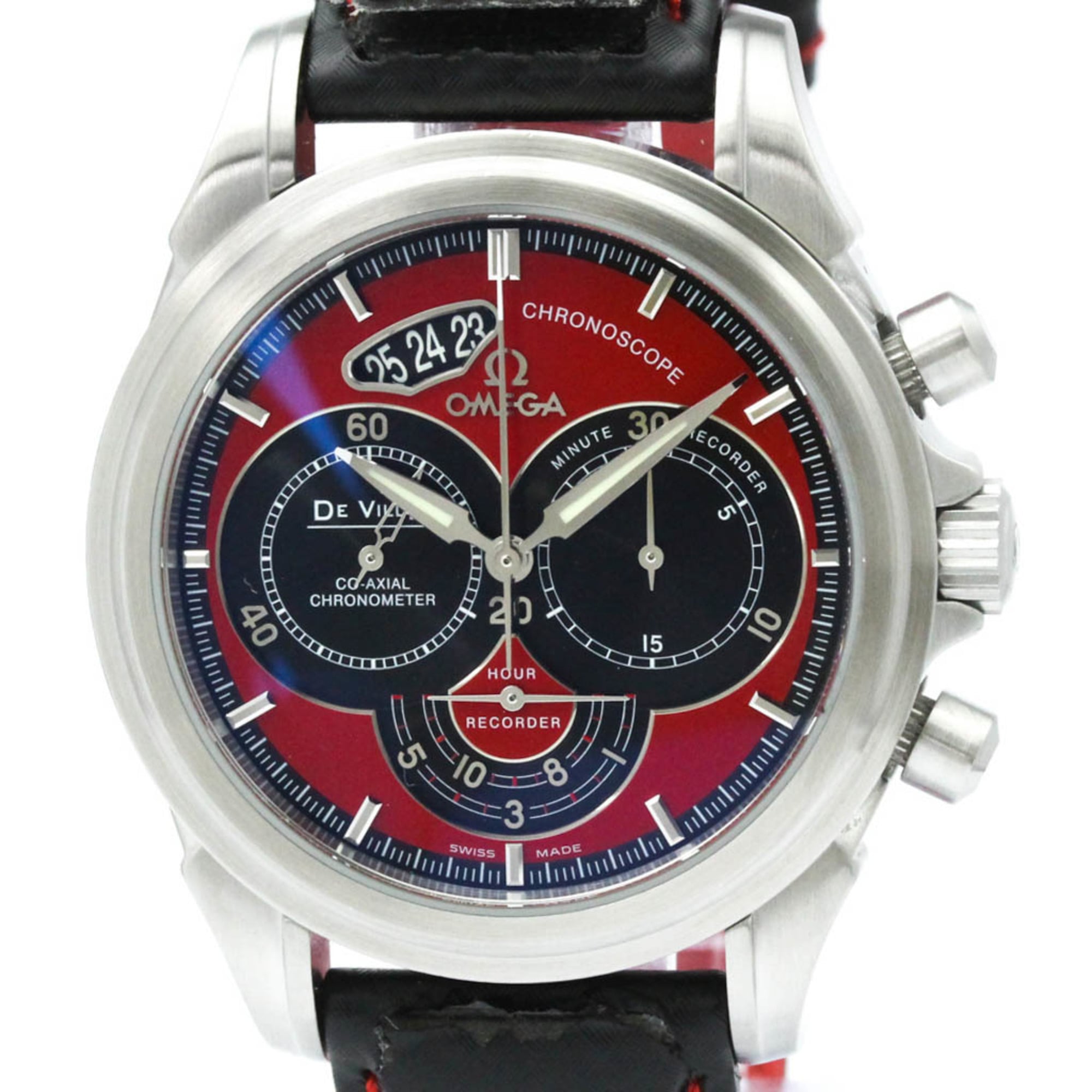 オメガ (OMEGA) デビル クロノスコープ コーアクシャル ステンレススチール レザー 自動巻き ...