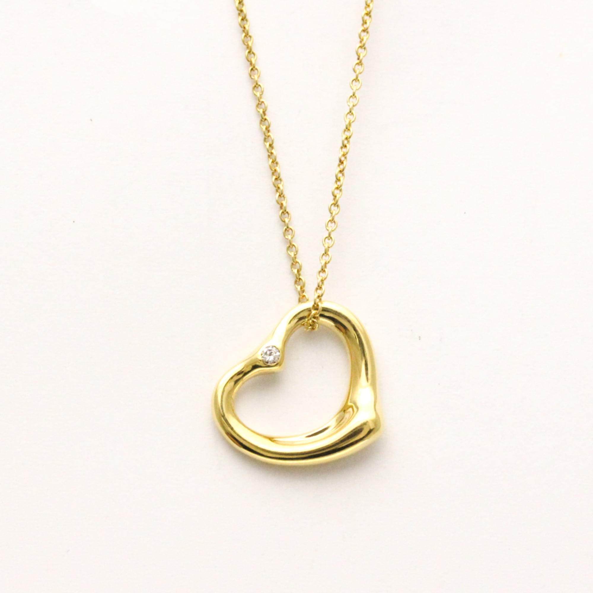 ティファニー(Tiffany) オープンハート K18イエローゴールド(K18YG) ダイヤモンド レディース,メンズ ファッション ペンダントネックレス (ゴールド)【中古】