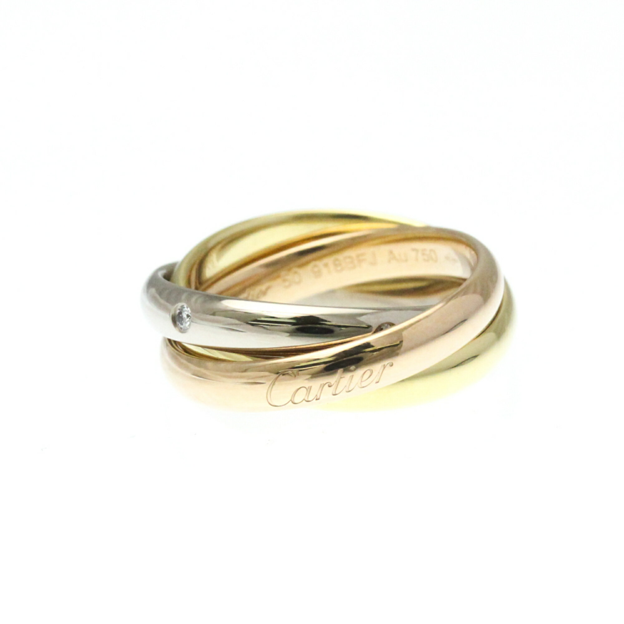 カルティエ(Cartier) トリニティリング 5P ダイヤモンド K18イエローゴールド(K18YG),K18ピンクゴールド(K18PG),K18ホワイトゴールド(K18WG) ファッション ダイヤモンド バンドリング ゴールド【中古】