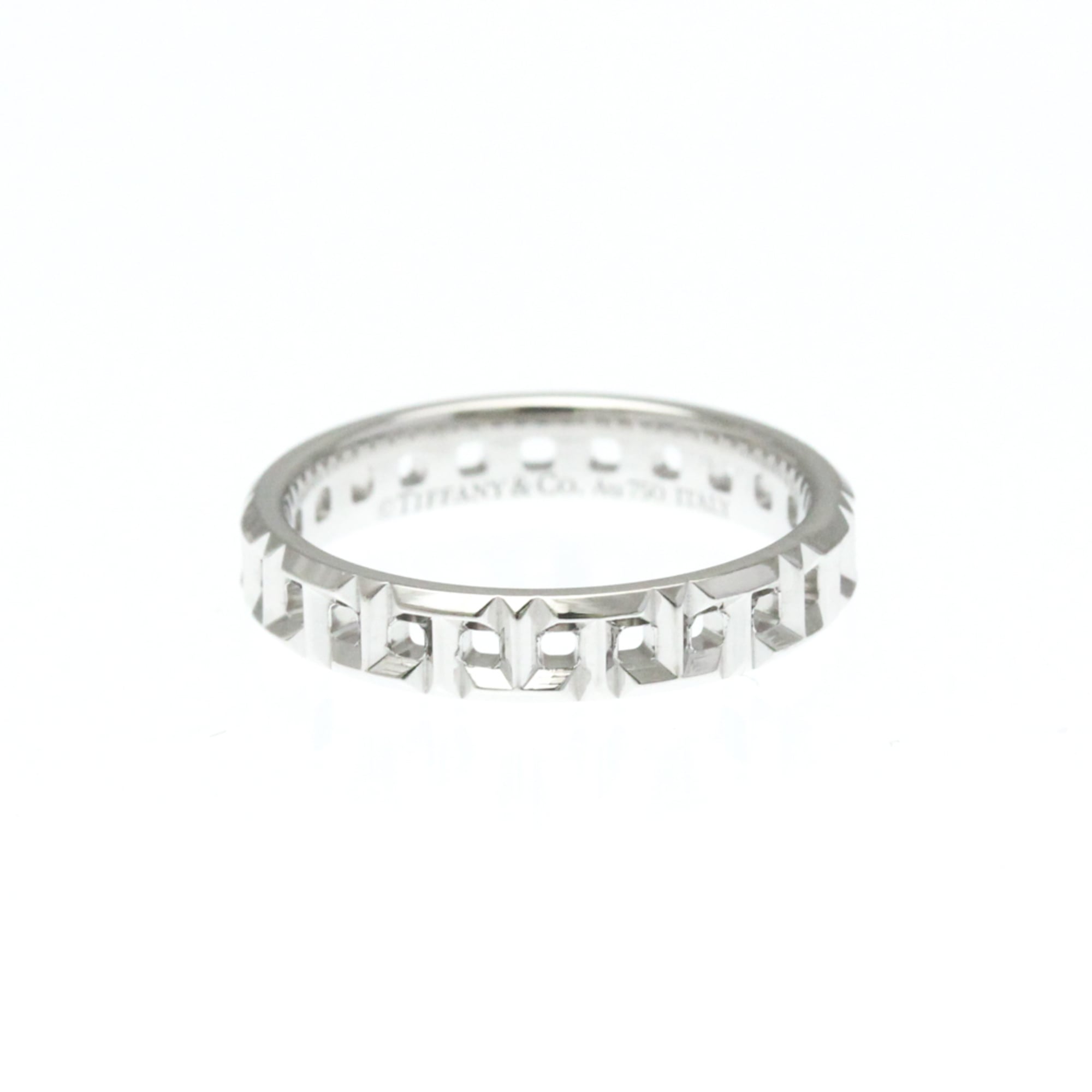 ティファニー(Tiffany) Tトゥルーナロー リング K18ホワイトゴールド(K18WG) ファッション 無し バンドリング シルバー【中古】