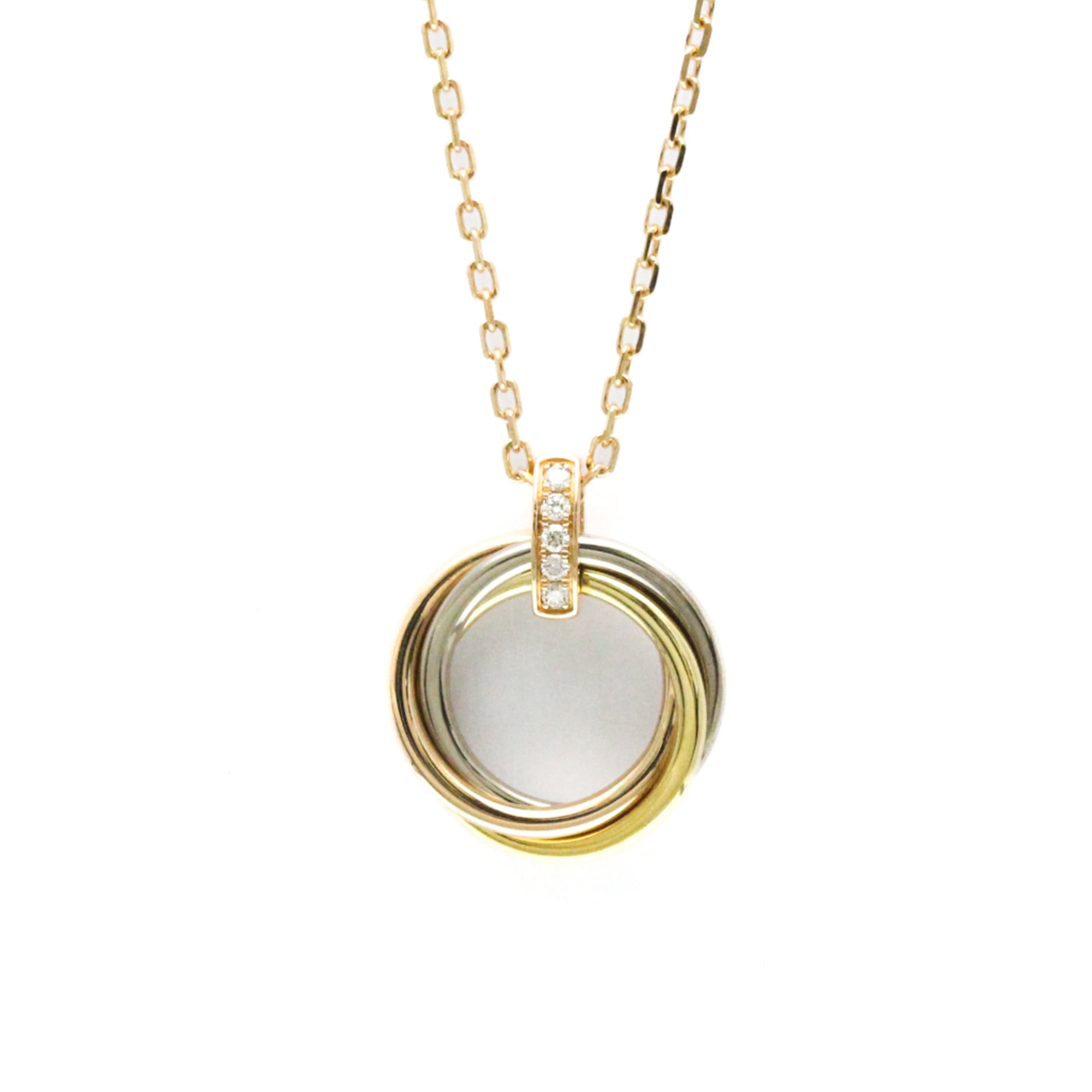 カルティエ(Cartier) K18イエローゴールド(K18YG),K18ピンクゴールド(K18PG),K18ホワイトゴールド(K18WG) ダイヤモンド メンズ,レディース ファッション ペンダントネックレス (ゴールド) トリニティネックレス 4P ダイヤモンド【中古】