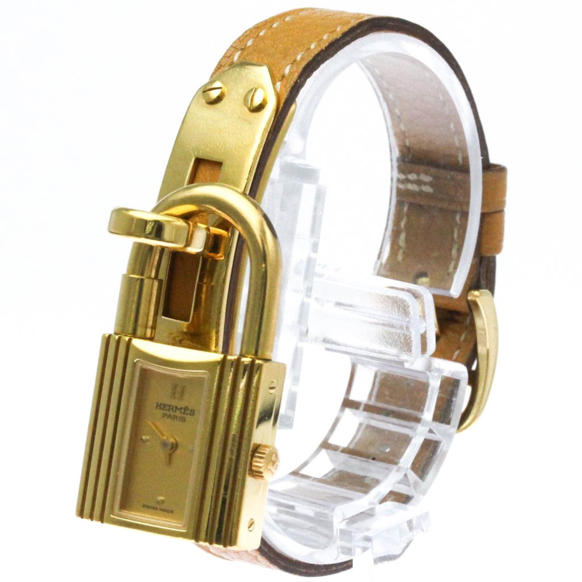 エルメス (HERMES) ケリーウォッチ ゴールドプレート レザー クォーツ レディース 時計【中古】