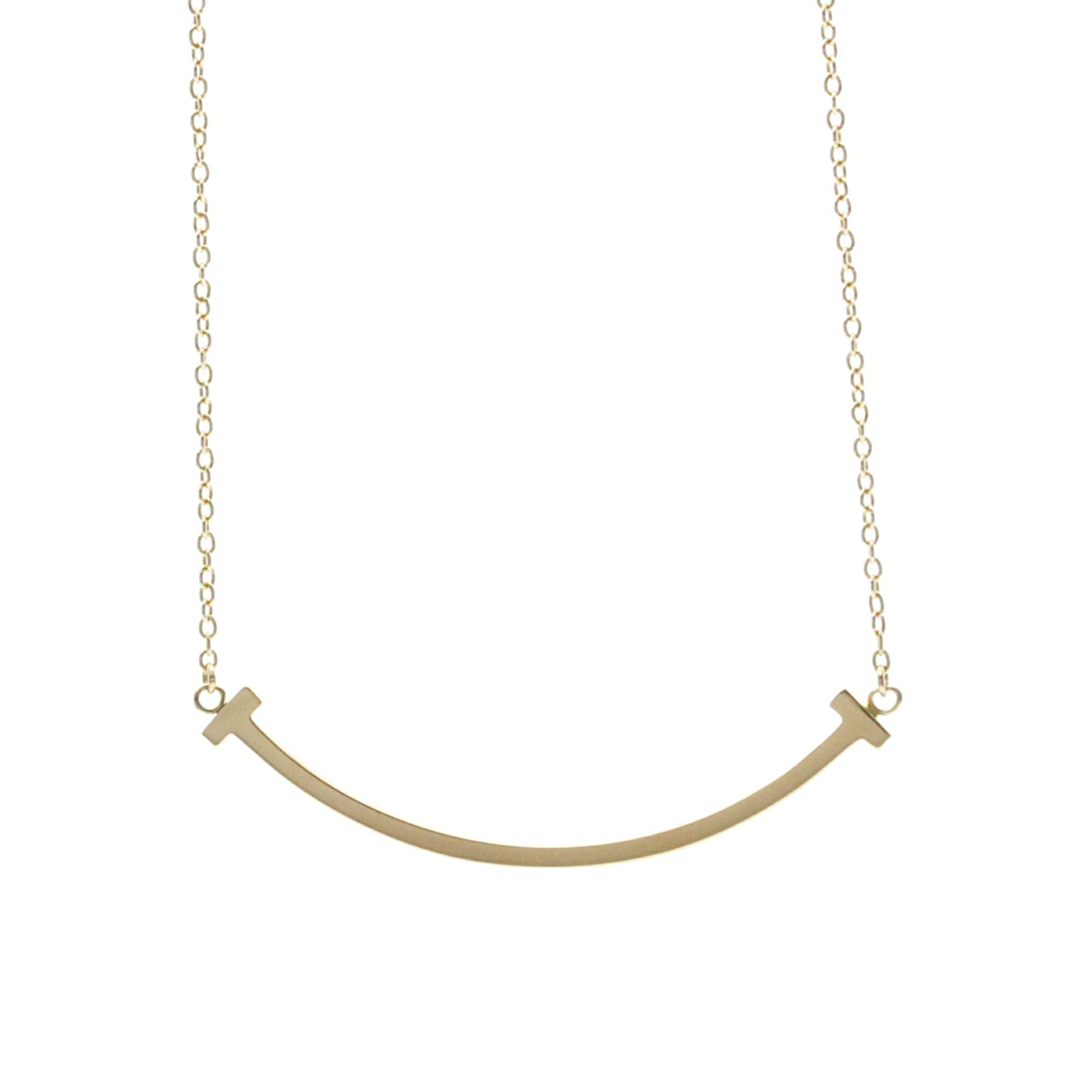 ティファニー(Tiffany) K18ピンクゴールド(K18PG) 無し メンズ,レディース ファッション ペンダントネックレス (ピンクゴールド(PG)) ティファニー T スマイル スモールサイズ ネックレス【中古】