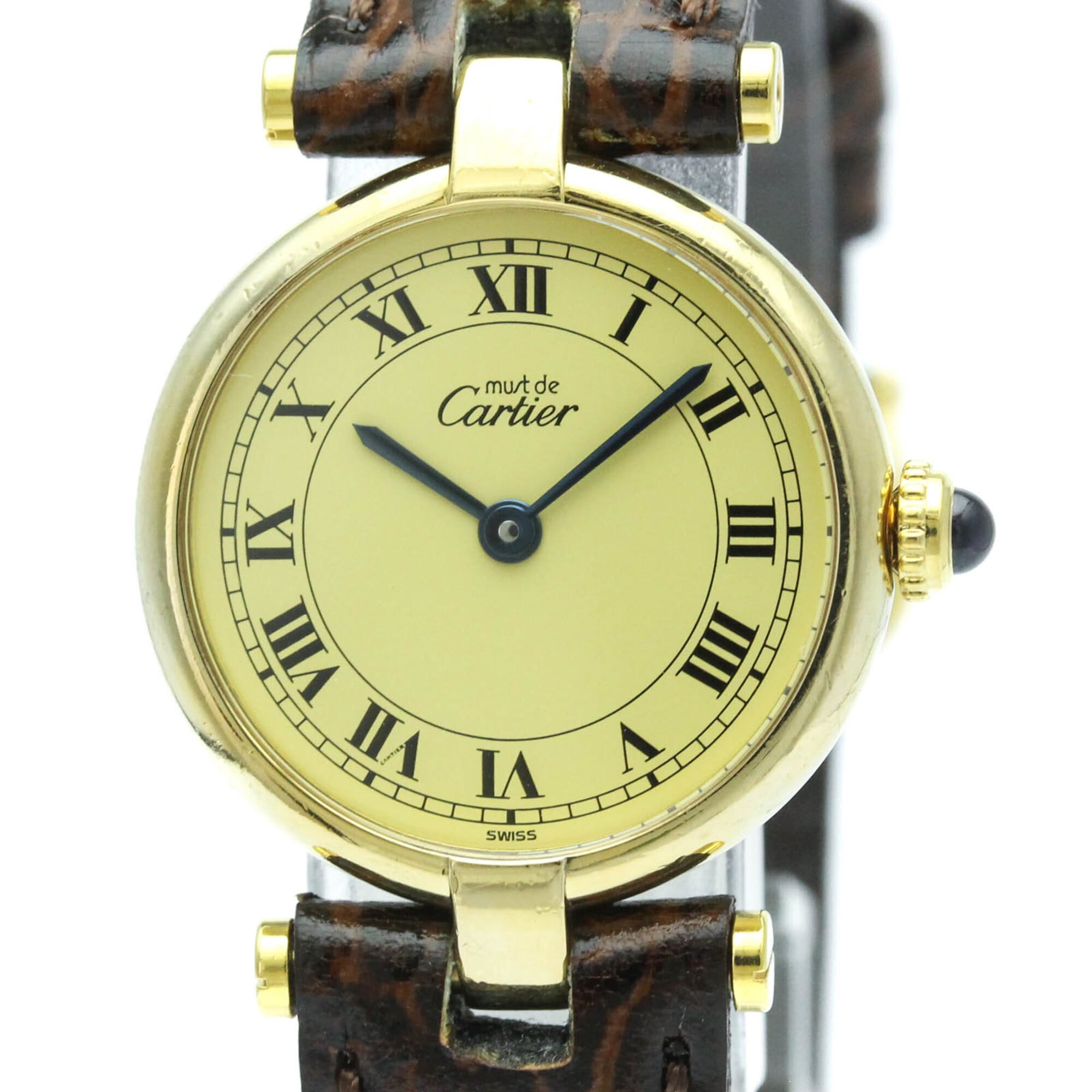 Rakuten - カルティエ (CARTIER) マスト ヴァンドーム ヴェルメイユ ゴールドプレート レザー クォーツ レディース 時計【中古】