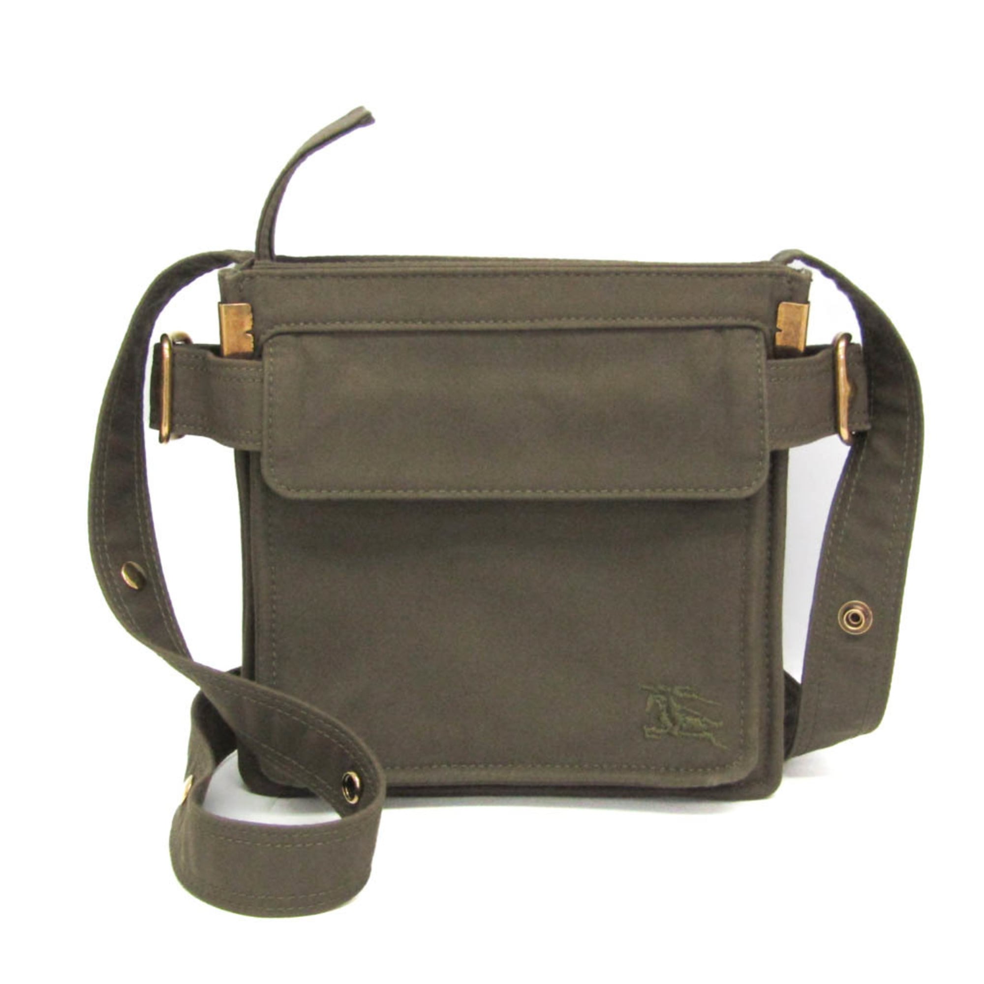 バーバリー(Burberry) ミニ トレンチ トート 8092089 メンズ,レディース コットンキャンバス ショルダーバッグ カーキ【中古】