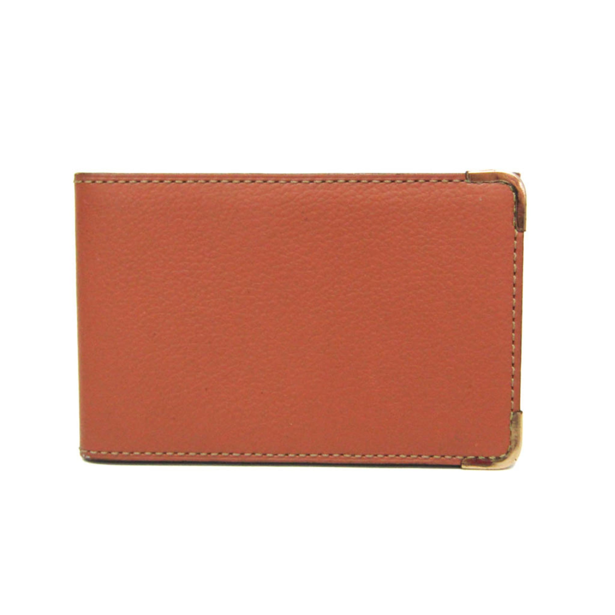 乐天商城 - デルヴォー(Delvaux) 三つ折り レザー 名刺入れ ブラウン【中古】