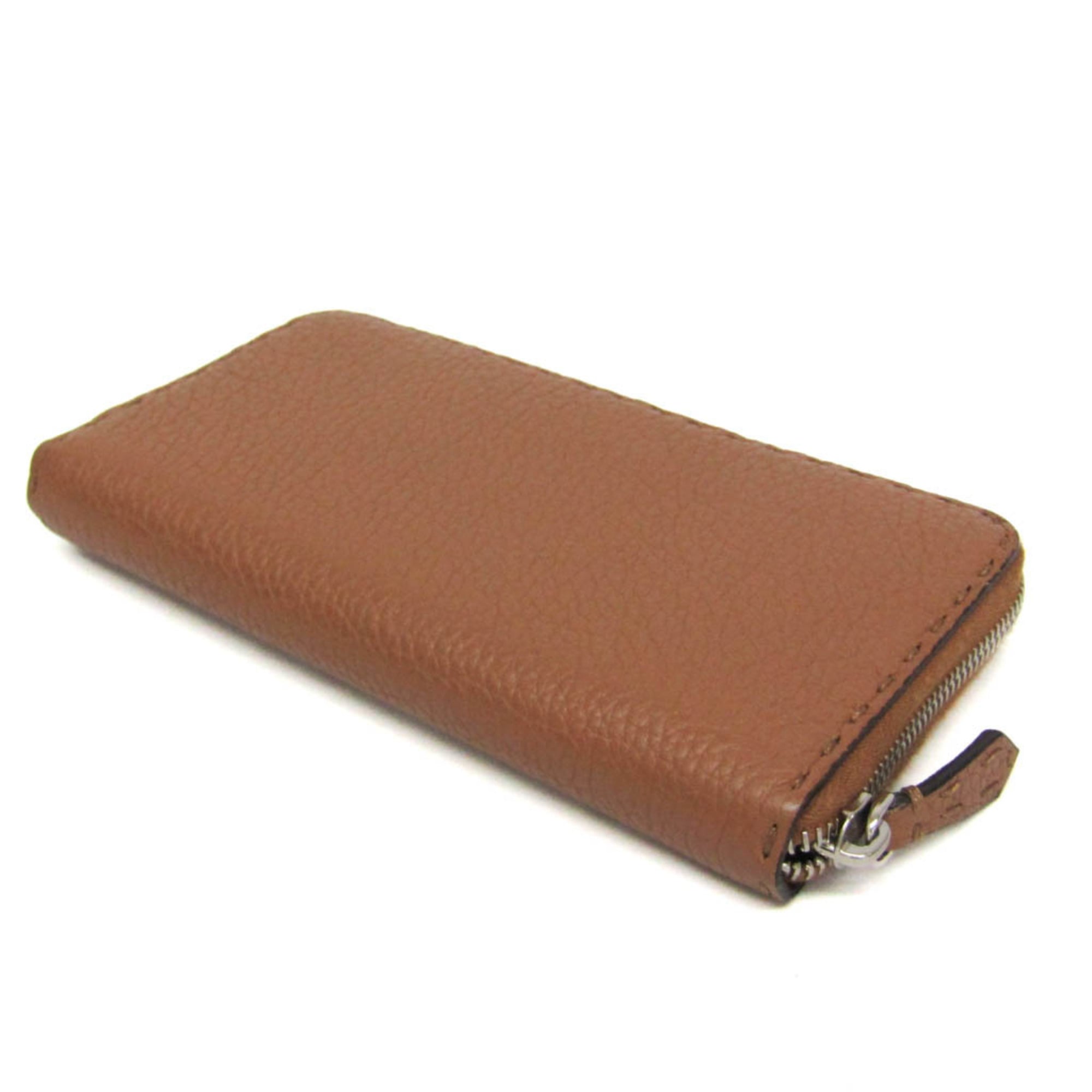 フェンディ(Fendi) セレリア ジップアラウンドウォレット 8M0299 レディース レザー 長財布（二つ折り） ライトブラウン【中古】