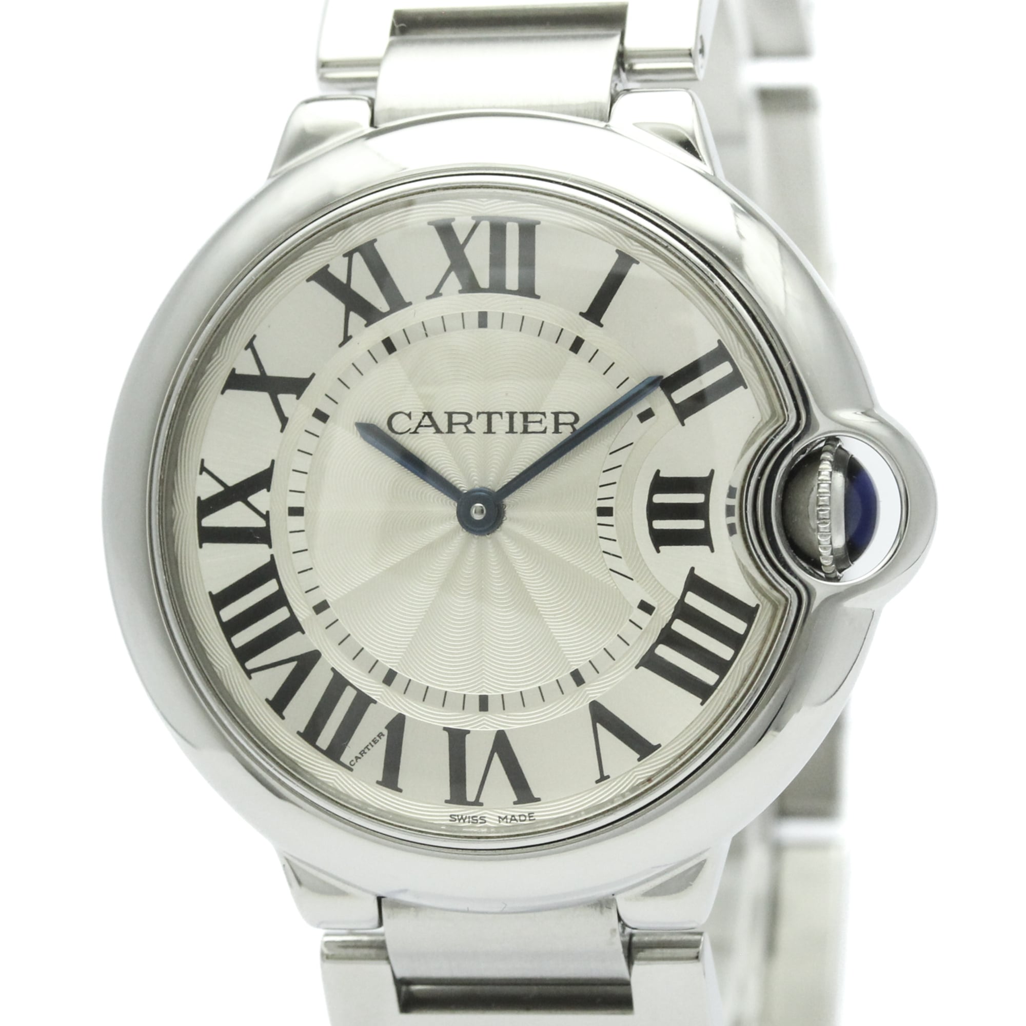 カルティエ (CARTIER) バロンブルー MM ステンレススチール クォーツ ボーイズ 時計 W ...