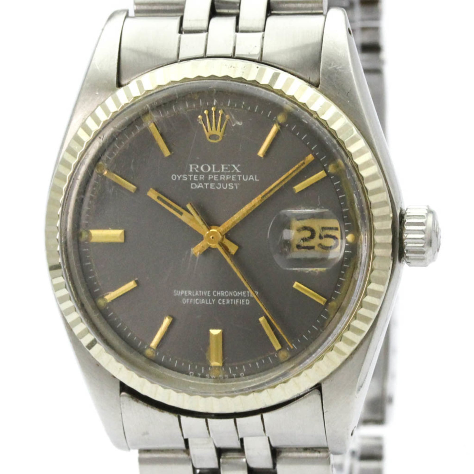 【価格高騰中】ROLEX　1601　ワンオーナー ROLEX DATEJUST Ref.1601 18K Yellow Gold Black Gilt Dial – TIMEANAGRAM