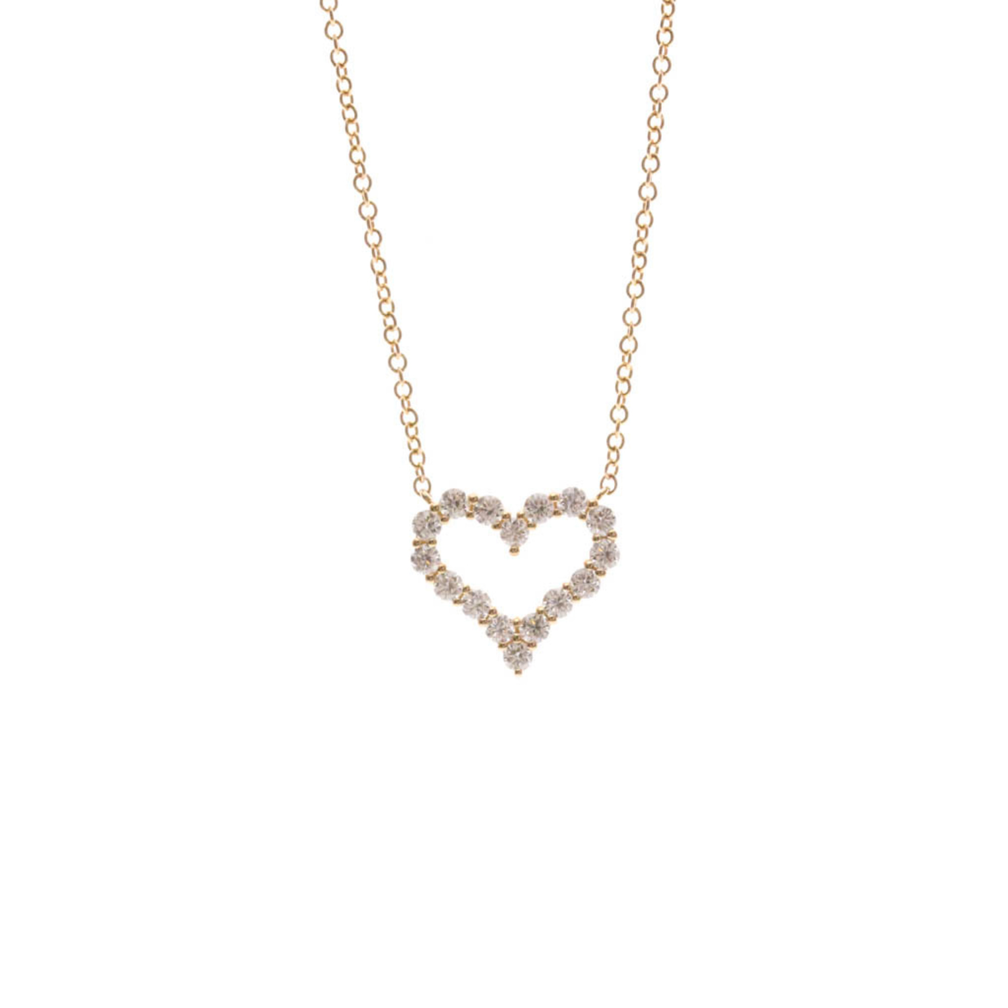 Rakuten - ティファニー(Tiffany) K18ピンクゴールド(K18PG) ダイヤモンド メンズ,レディース ファッション ネックレス (ピンクゴールド(PG)) センチメンタルハート ネックレス【中古】