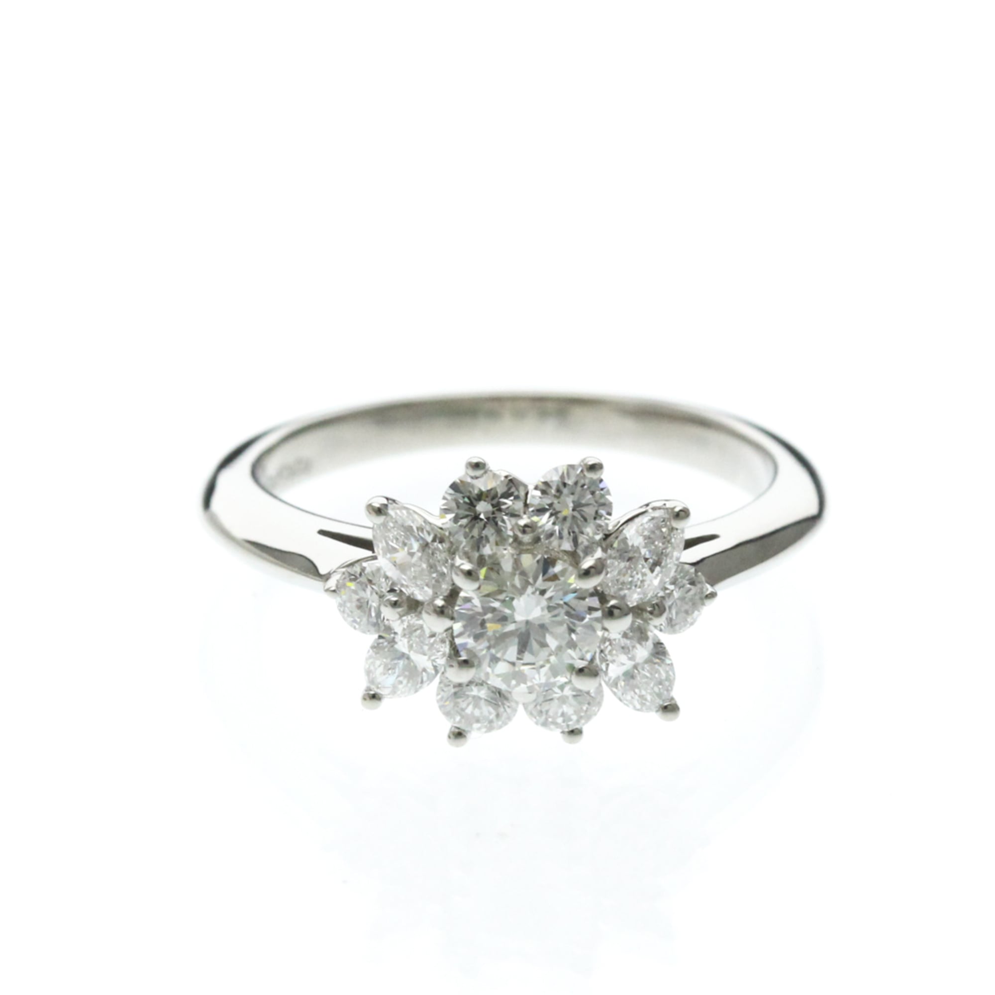 ティファニー(Tiffany) フラワーダイヤモンドリング プラチナ ファッション ダイヤモンド バンドリング シルバー【中古】