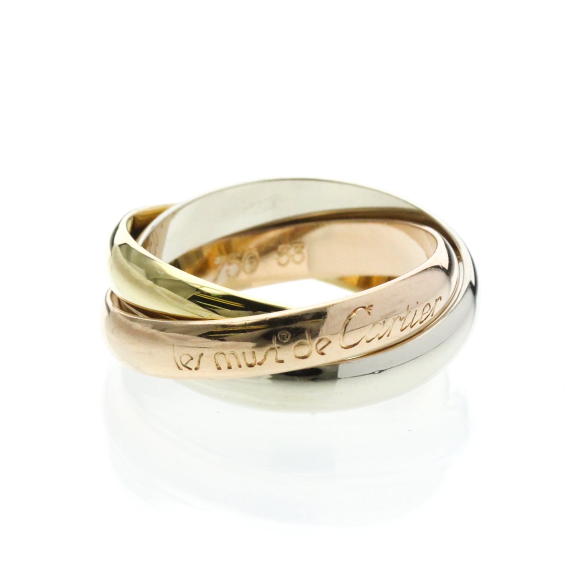 カルティエ(Cartier) トリニティ K18イエローゴールド(K18YG),K18ピンクゴールド(K18PG),K18ホワイトゴールド(K18WG) ファッション 無し バンドリング ゴールド【中古】