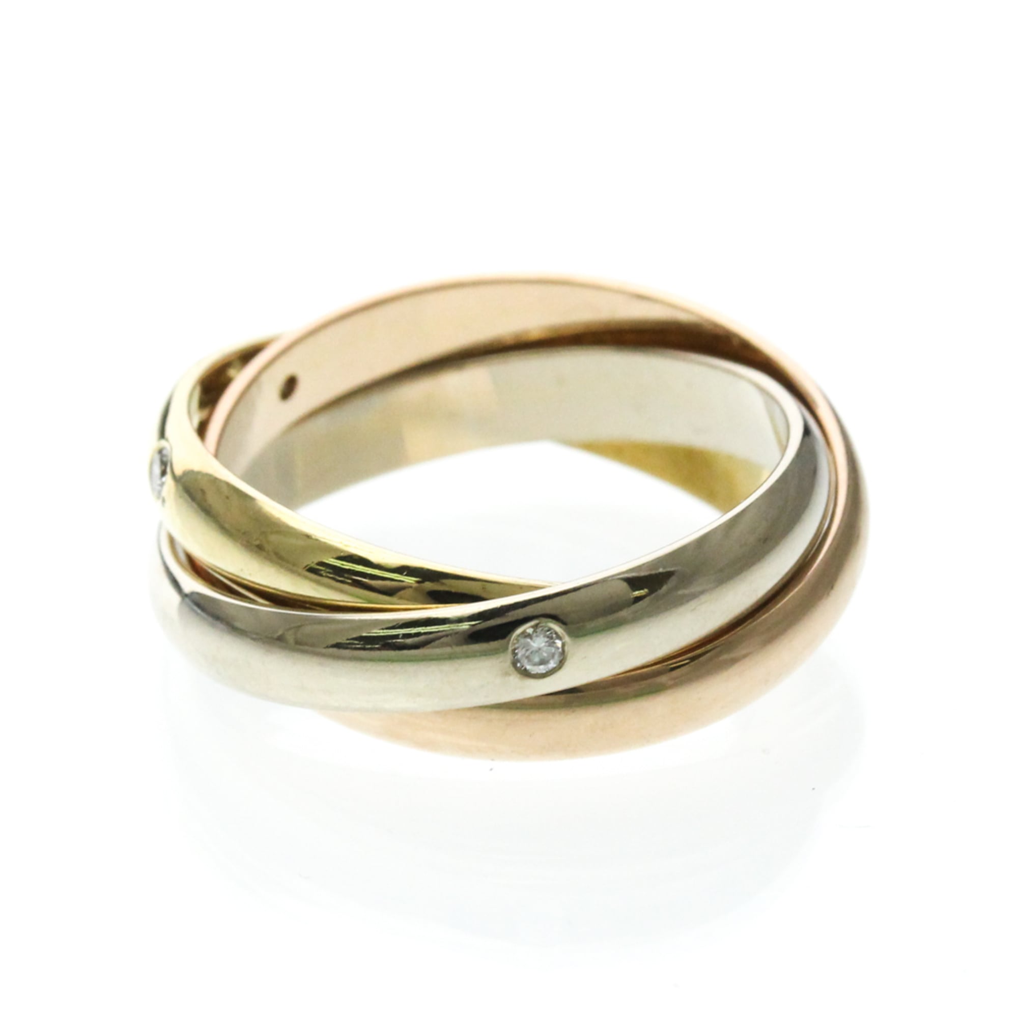 カルティエ(Cartier) トリニティリング 3P ダイヤモンド K18イエローゴールド(K18YG),K18ピンクゴールド(K18PG),K18ホワイトゴールド(K18WG) ファッション ダイヤモンド バンドリング ゴールド【中古】