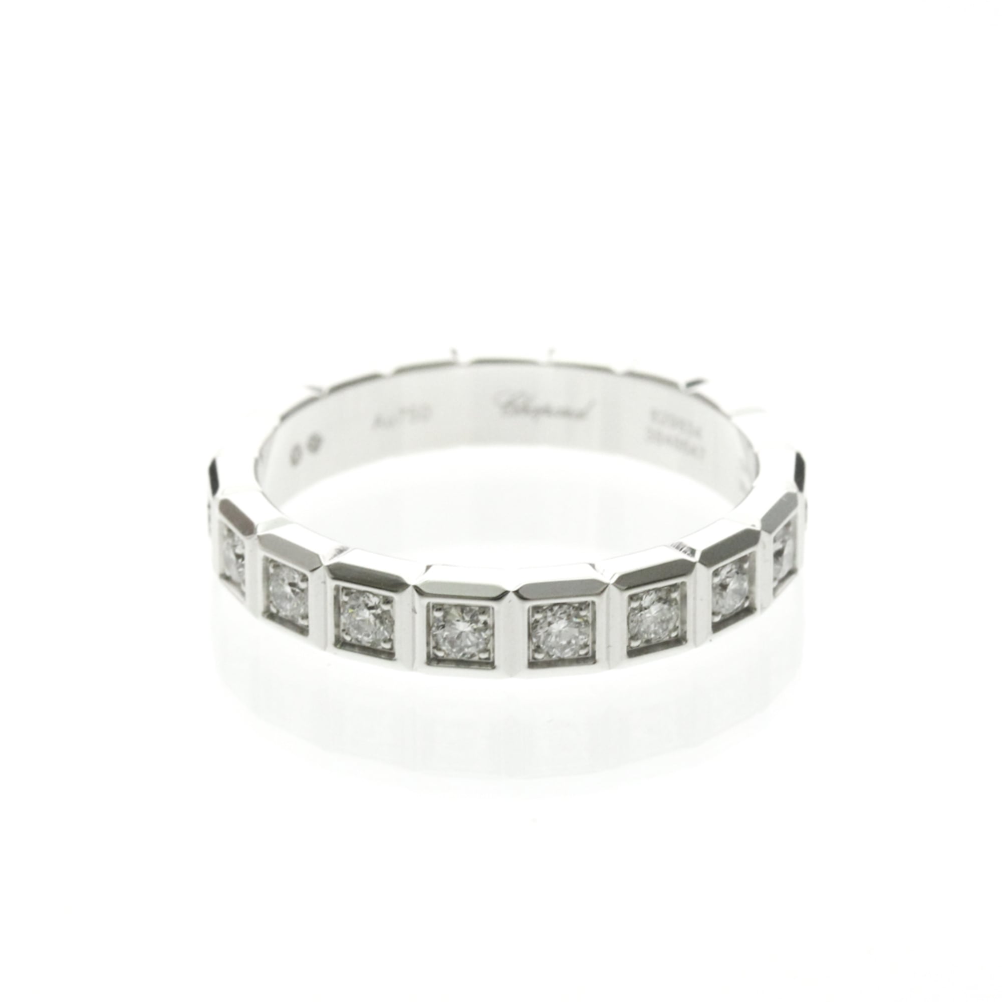 Rakuten - ショパール(Chopard) アイスキューブリング ハーフダイヤ 829834 K18ホワイトゴールド(K18WG) ファッション ダイヤモンド リング シルバー【中古】