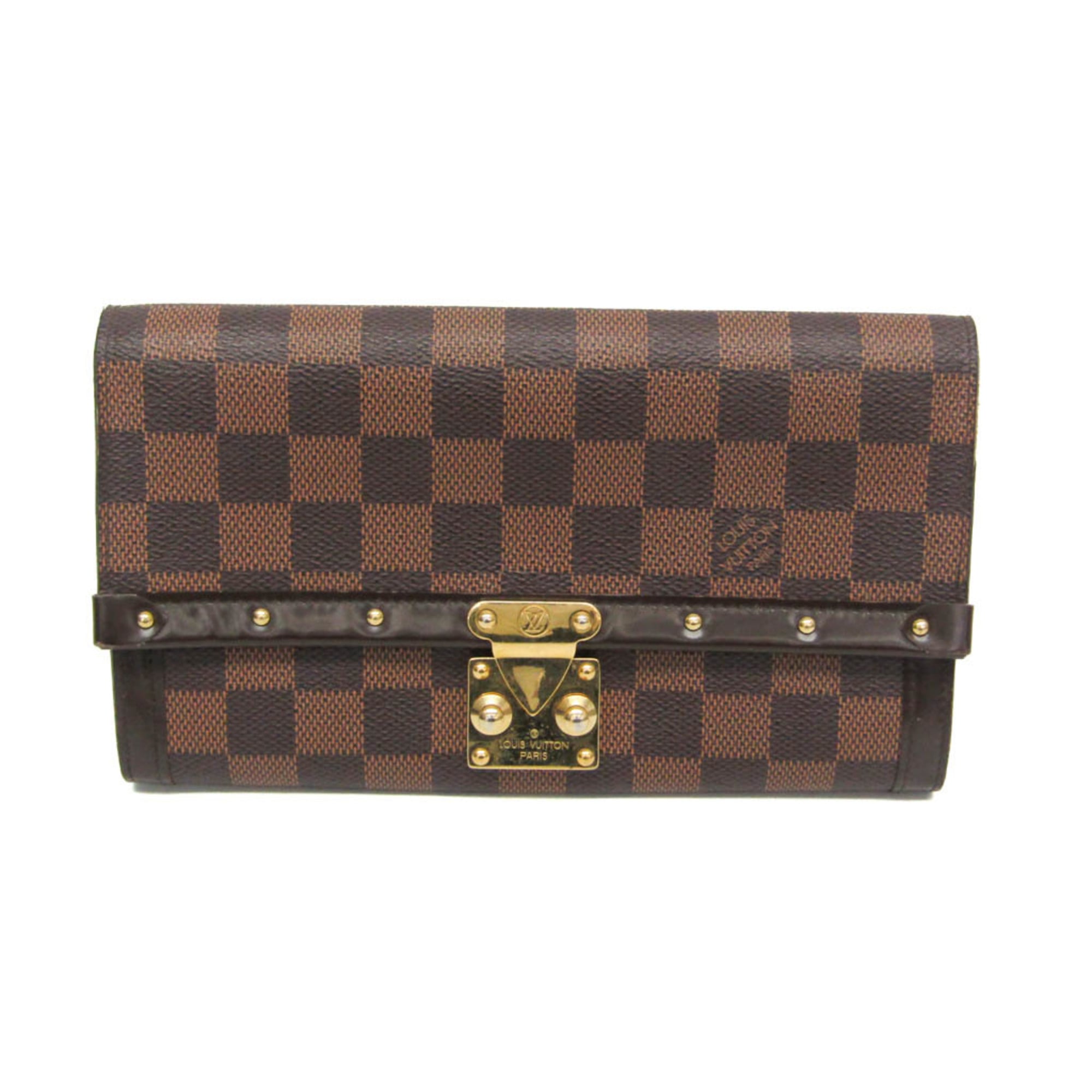 ルイ・ヴィトン(Louis Vuitton) ダミエ ポルトフォイユ・ヴェニス N60535 メンズ,レディース ダミエキャンバス 長財布（二つ折り） ブラウン,エベヌ【中古】