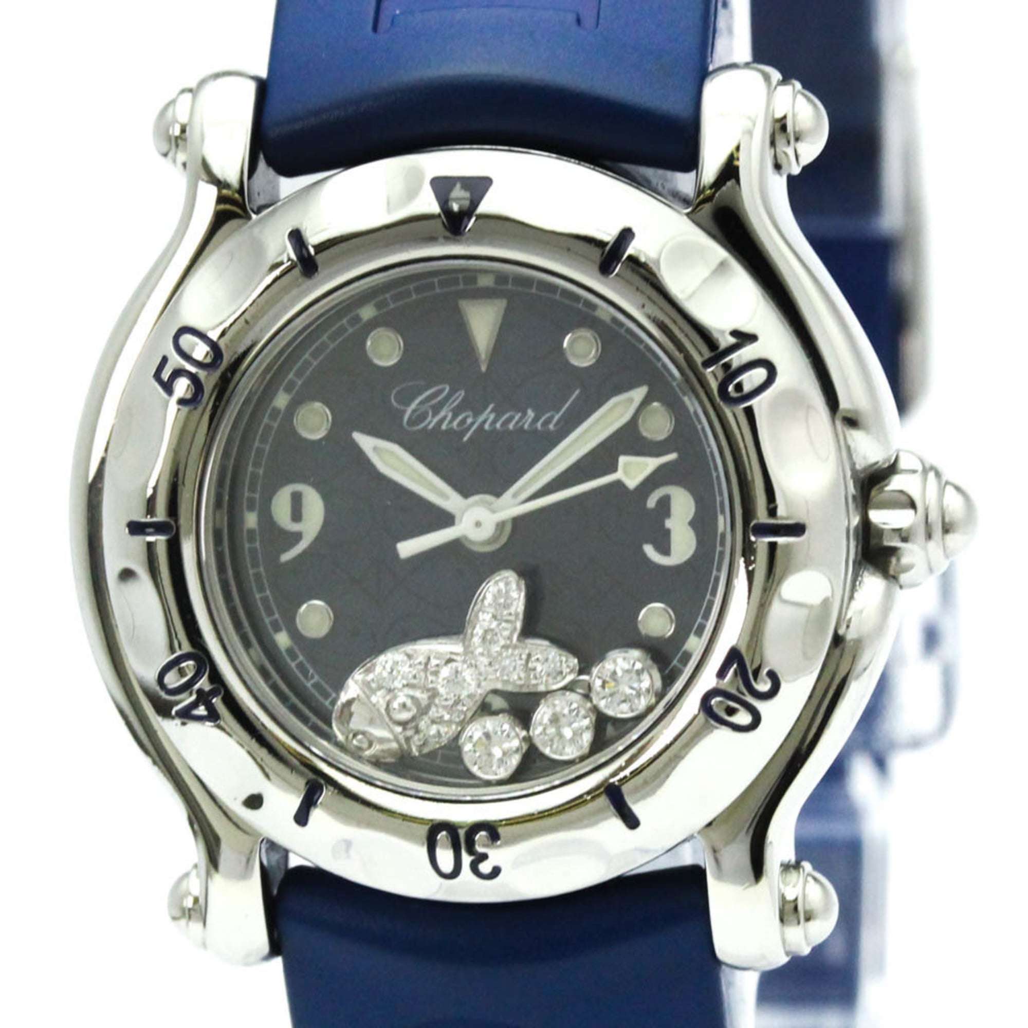 ショパール (CHOPARD) ハッピースポーツ ダイヤモンド ステンレススチール ラバー クォーツ ...