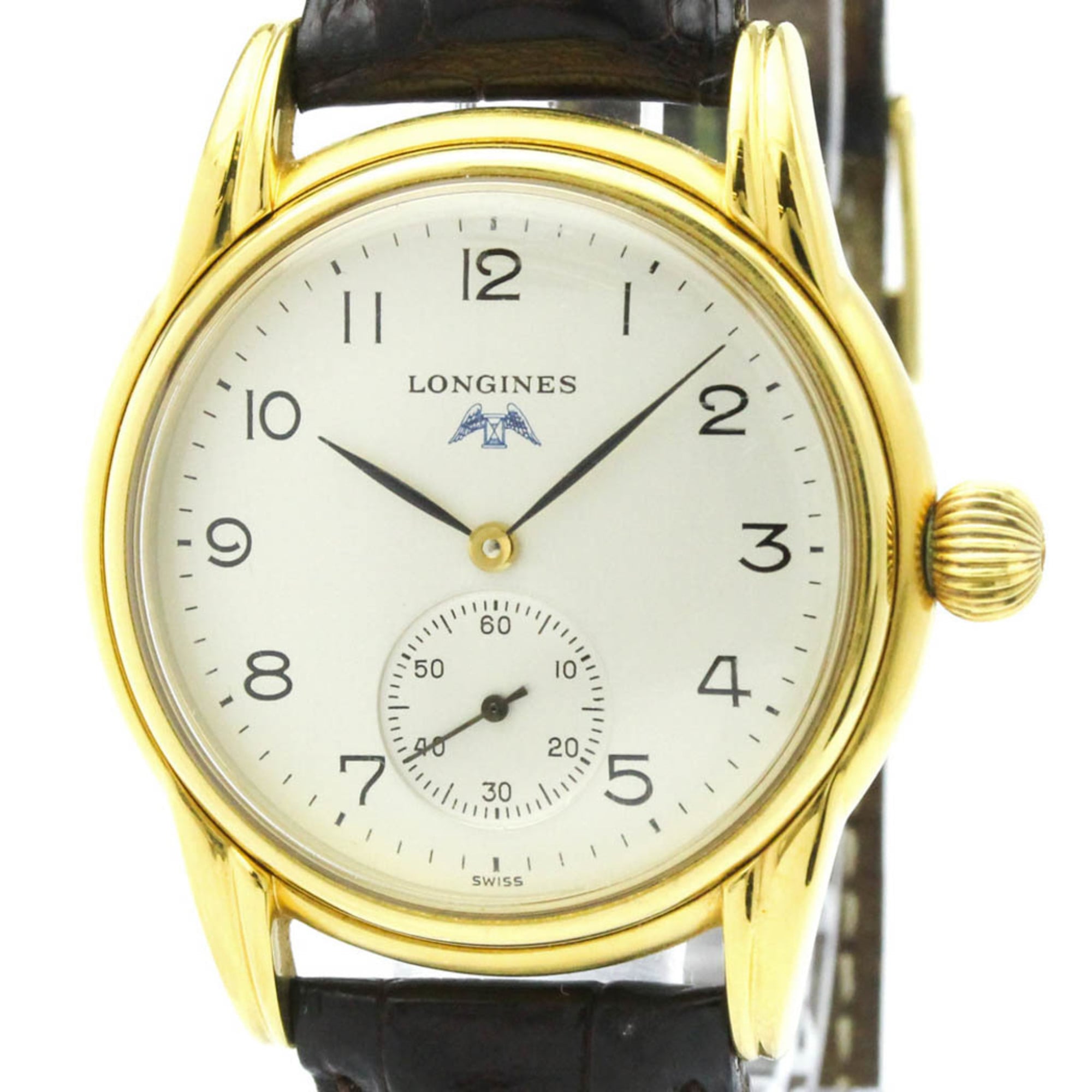 ロンジン (LONGINES) ゴールドプレート レザー 手巻き メンズ 時計 L4.659.2【中古】